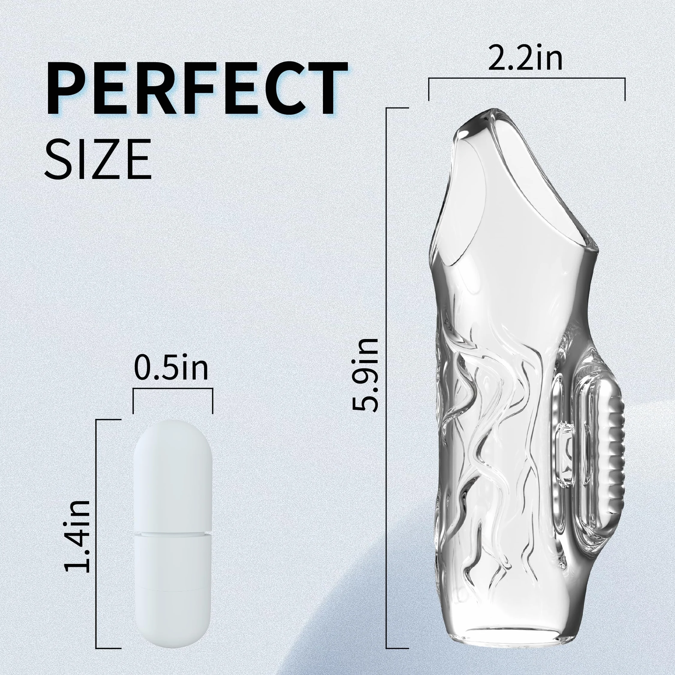 Guaina Pene con Anelli per Coppia, Vibratore Sex Toys per Stimolare il Clitoride Donna e Miglioramento Dell'erezione Uomo, Medical Silicone Pene Prolunghe, Morbido ed Elastico, Durevole (YFBA-001)