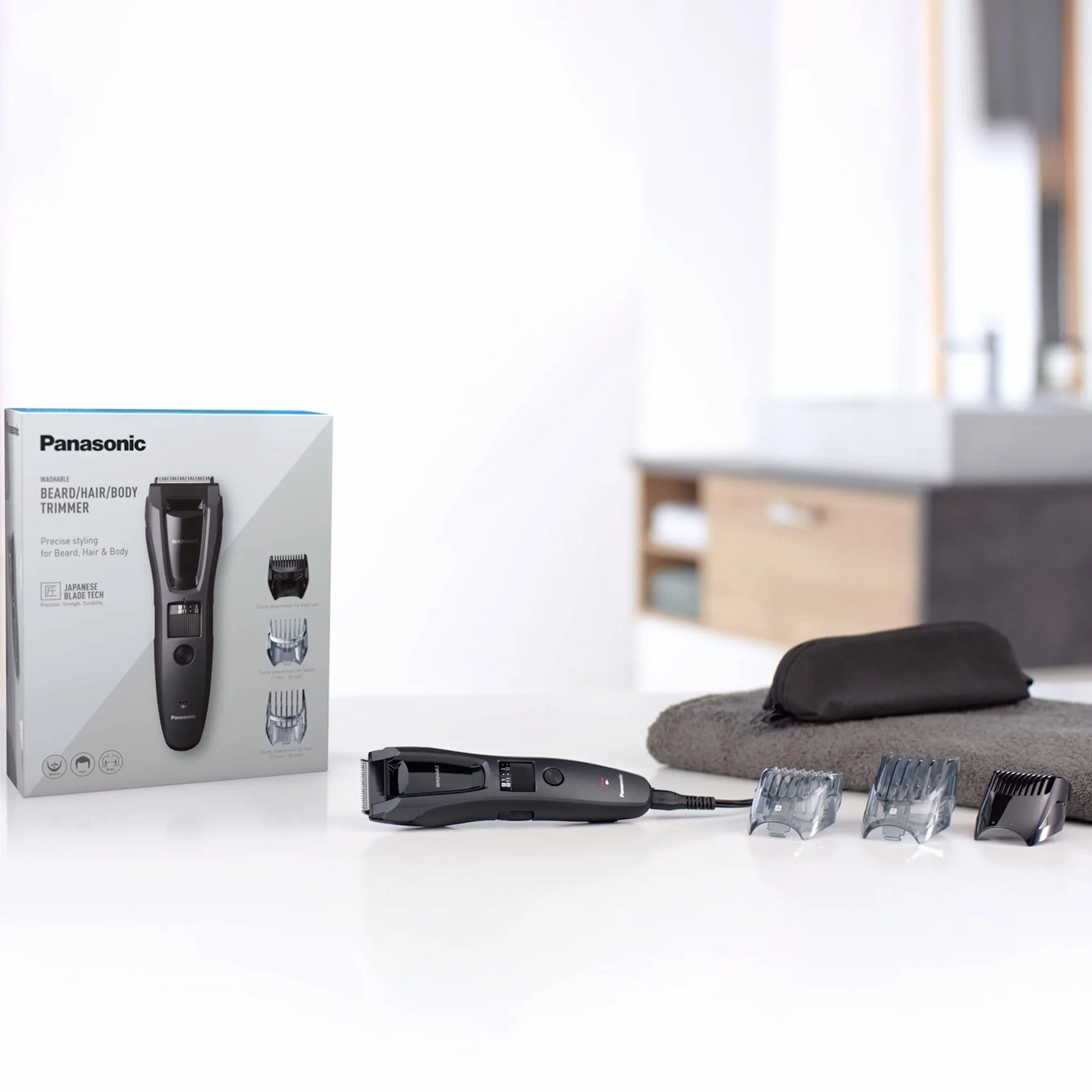 Panasonic ER-GB62-H503 Regolabarba Tagliacapelli Uomo Cordless Impermeabile 39 Impostazioni Lunghezza 3 Accessori Grigio Opaco