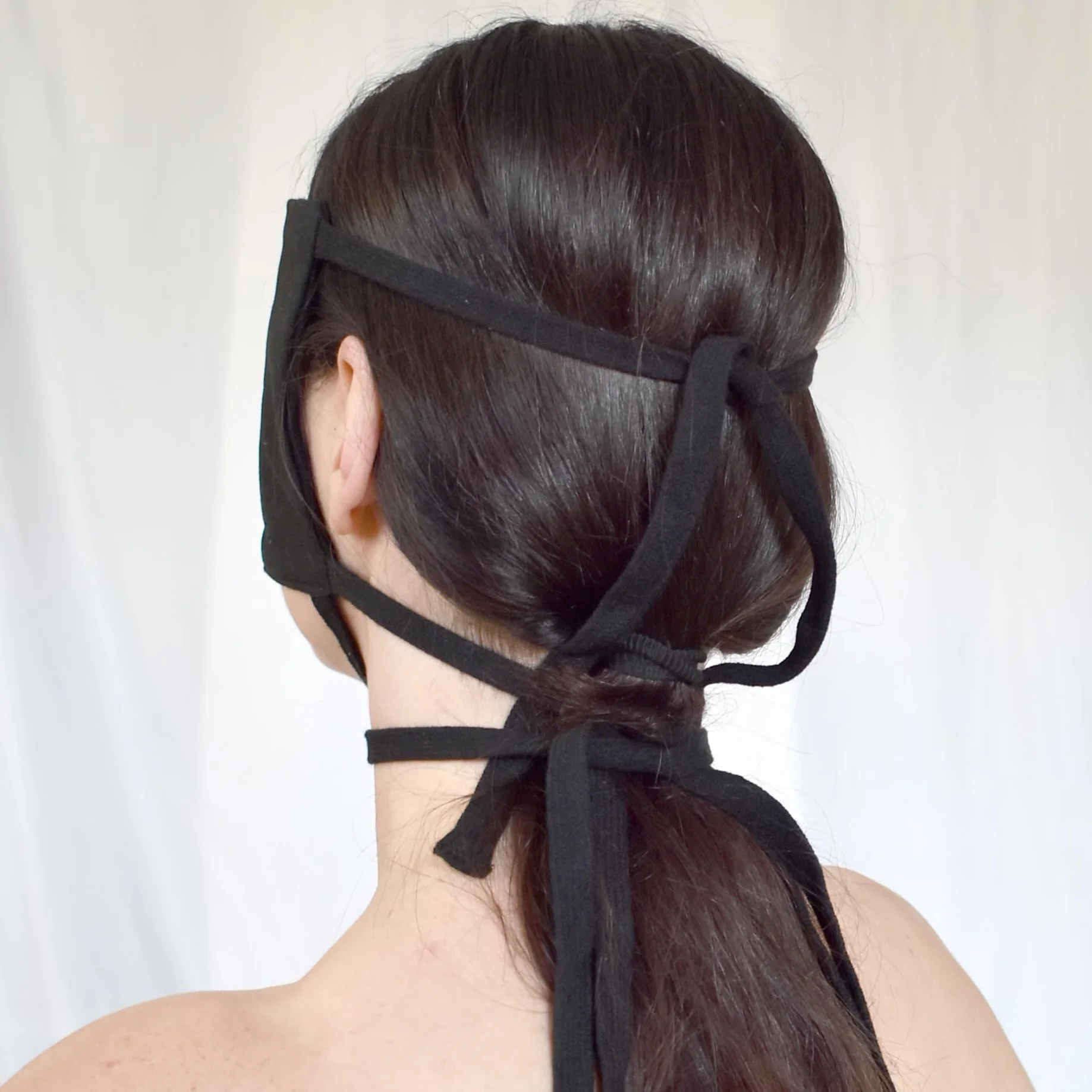 Benda BDSM in cotone – maschera opaca per gli occhi, 3 cinghie regolabili
