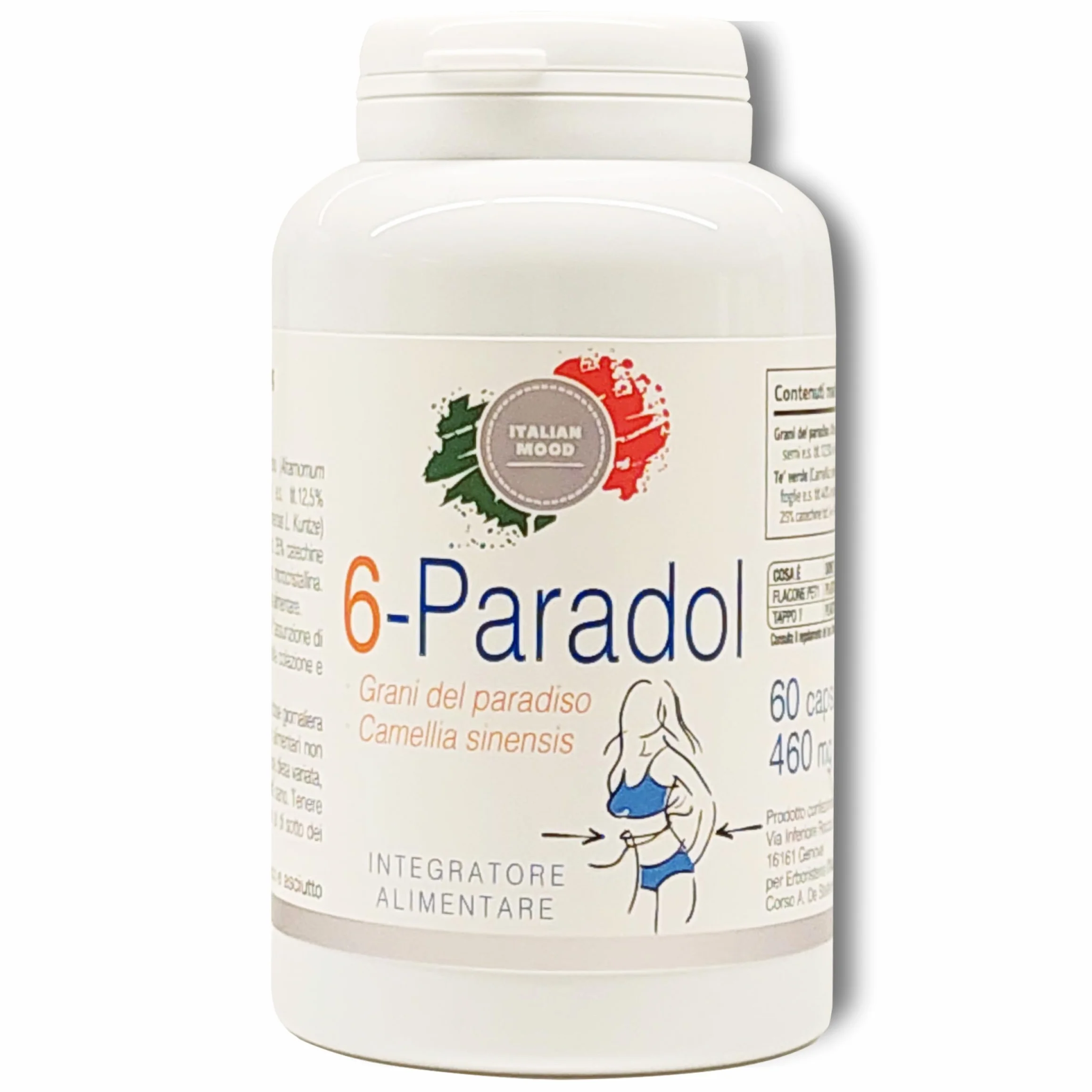 Italian Mood - 6-PARADOL 60 Capsule con Grani del Paradiso (Aframomum Melegueta) e Thé Verde (Camellia Sinensis) - Integratore Termogenico