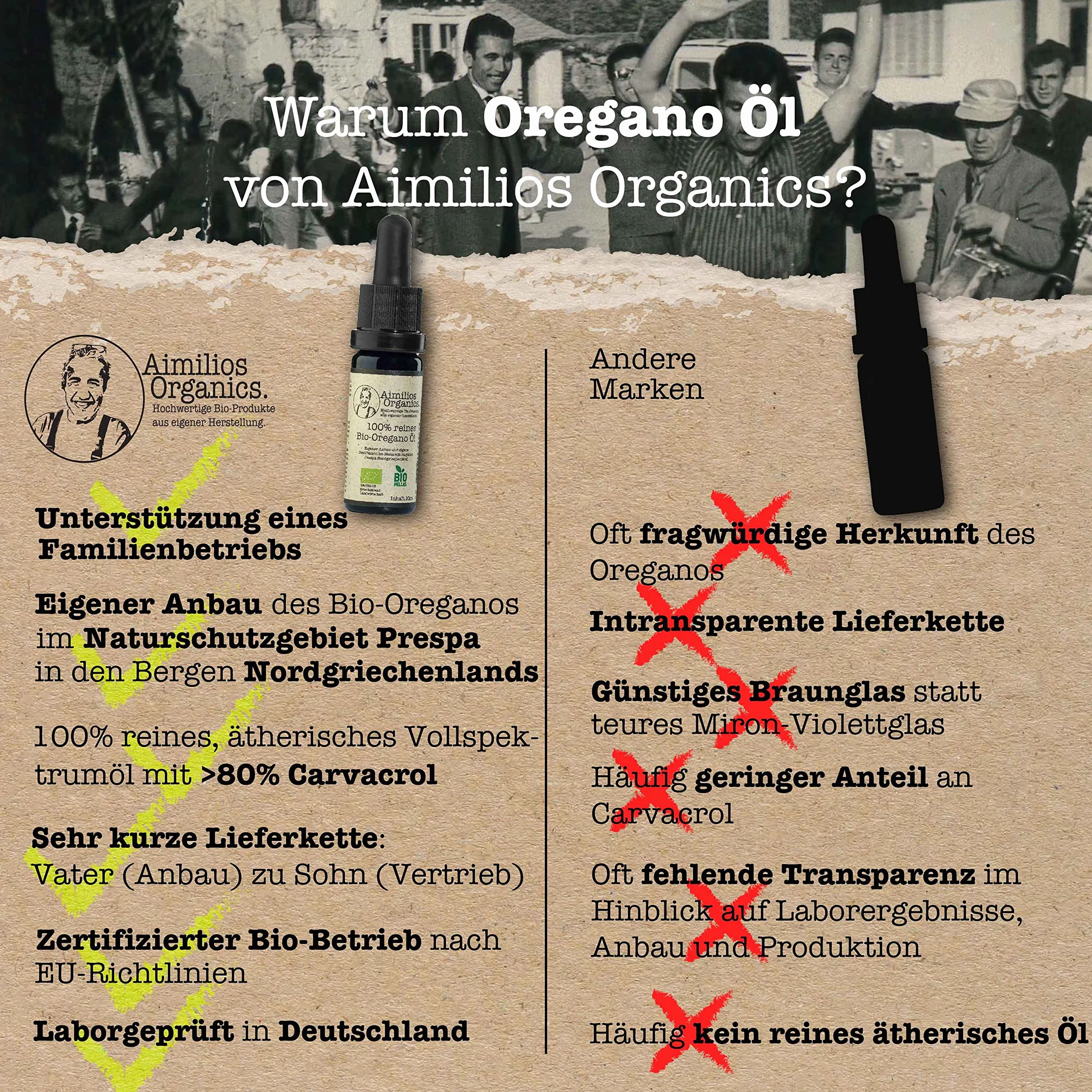 Olio di origano biologico Origanum Vulgare Hirtum 10 ml spettro completo