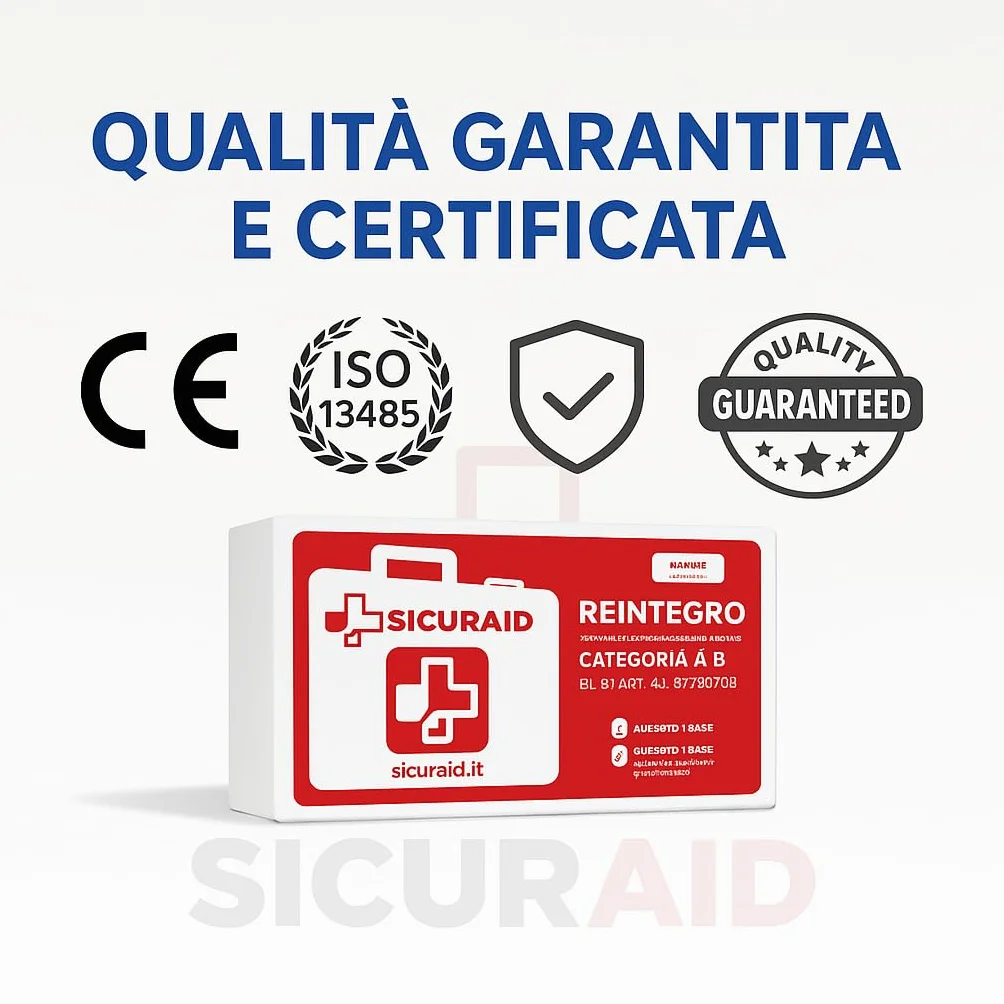 SICURAID Kit Reintegro Cassetta Pronto Soccorso Aziende 3+ Dipendenti Conforme DM 388/2003 Ricambi Completi Certificati