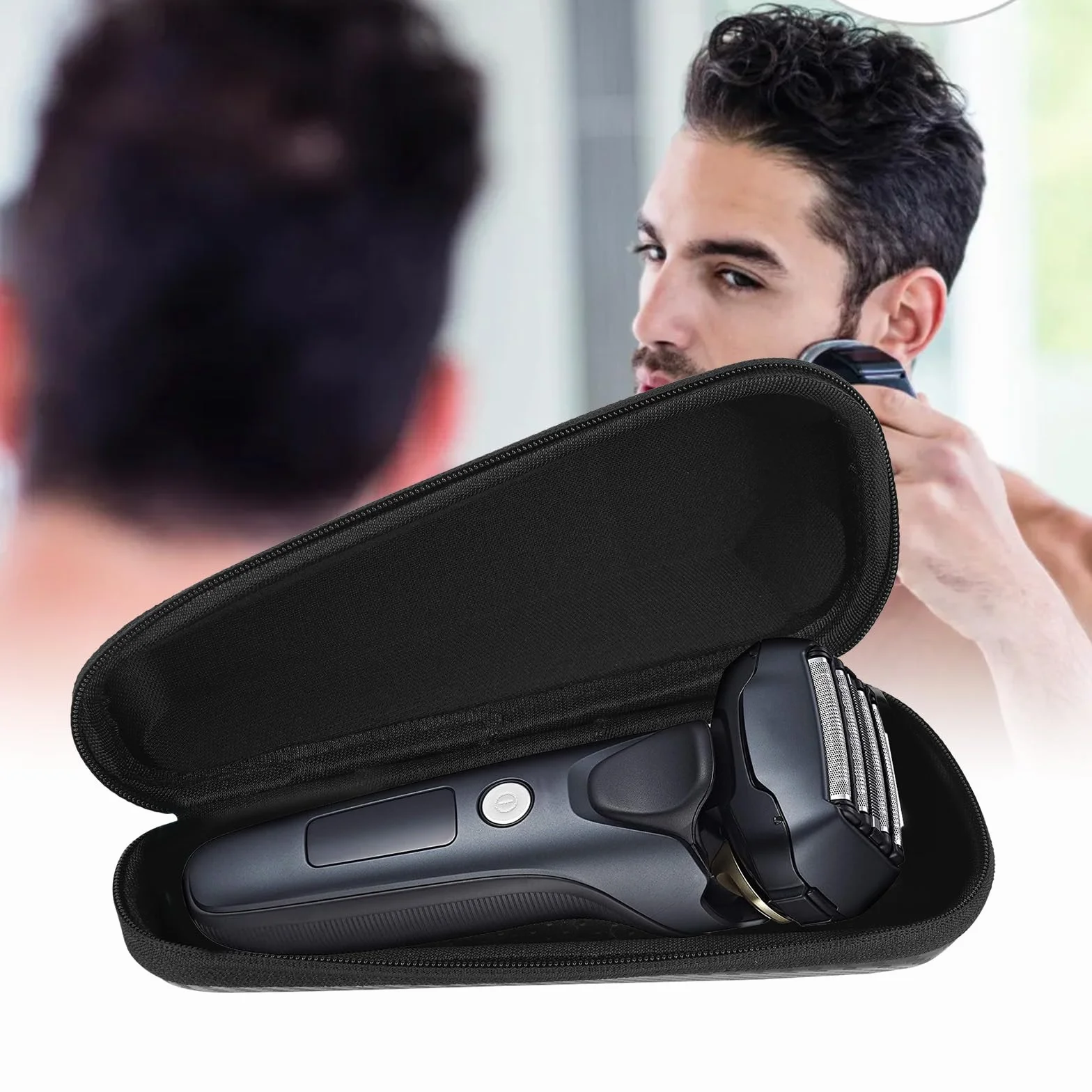 Linkidea Custodia da Viaggio per Rasoio, Organizer Portatile per Rasoi Elettrici, Compatibile con Panasonic Arc 6, 5, 4, ES-SWLT2W, Philips Shaver 2400, 3900 (Nero)