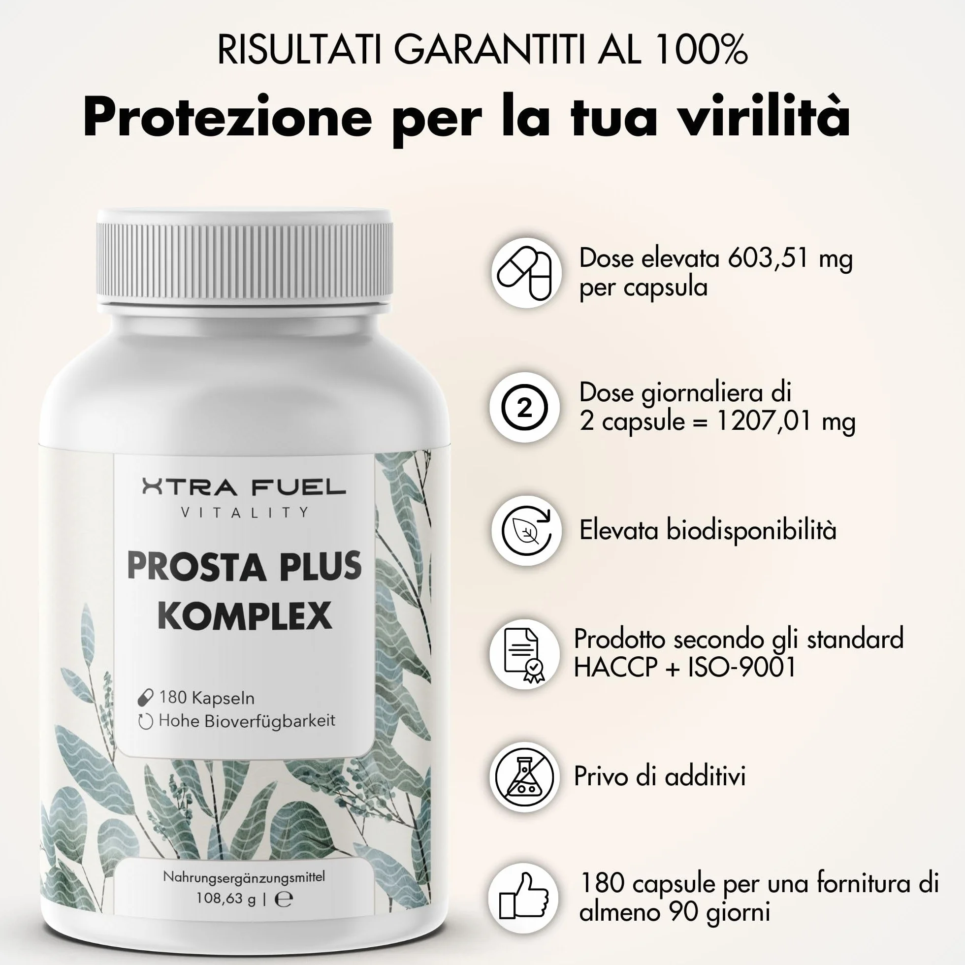 Prosta Plus Complex 180 capsule alto dosaggio prostata semi di zucca saw palmetto radice di ortica zinco vitamina E selenio