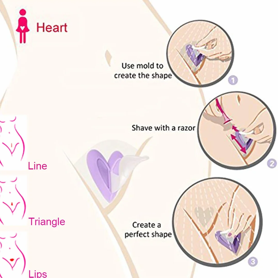 Rasoio da bikini donna stencil barba peli pubici strumenti styling shaper cuore dritto triangolo
