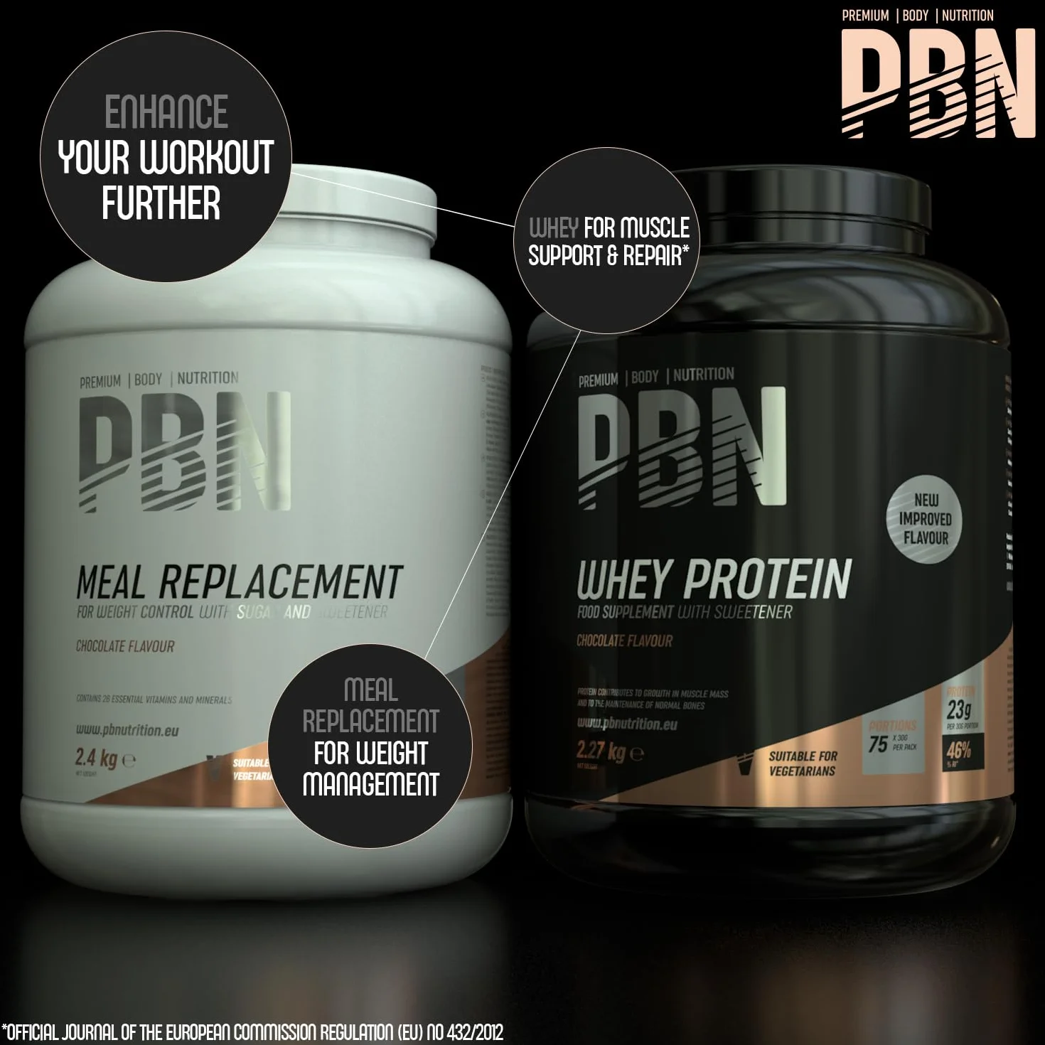 Premium Body Nutrition Sostituto del Pasto, Lattina da 2.4 kg, Sapore di Cioccolato, Gusto Ottimizzato