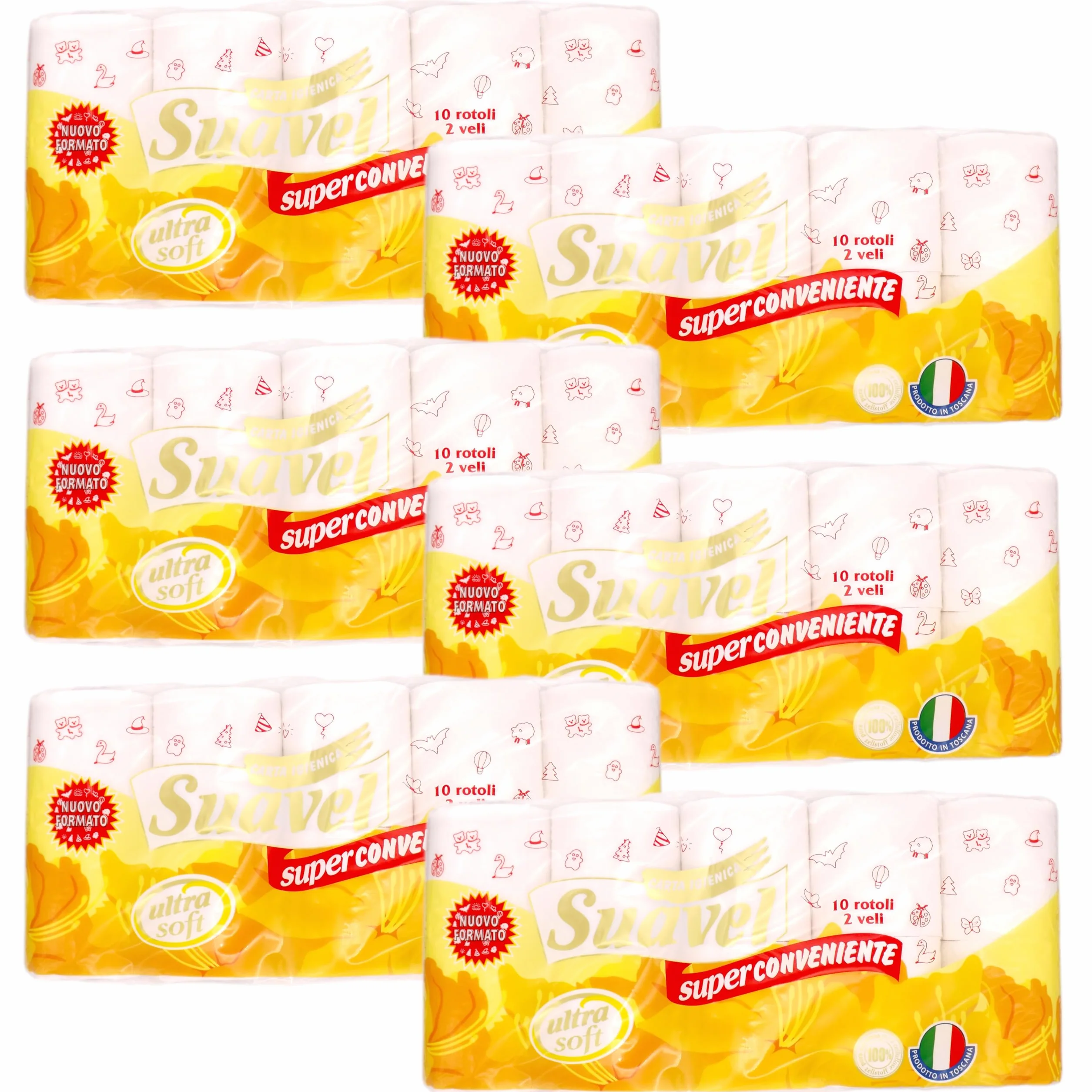 Carta Igienica 2 Veli 60 Rotoli Non Profumata Goffrata Ultra Soft