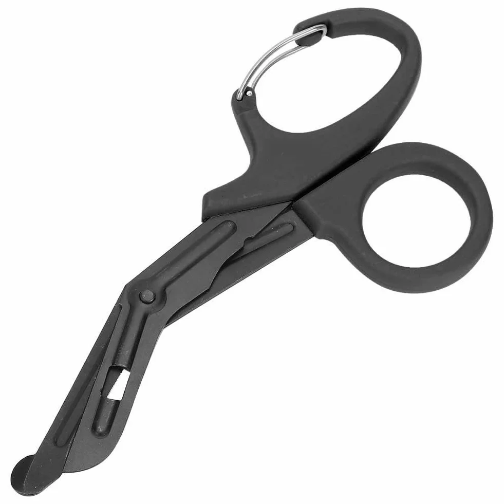Forbici mediche, cesoie EMT e trauma, cesoie in titanio per fasciatura 7.2 '' Bent nero per infermieri, studenti di medicina, pronto soccorso (Nero)