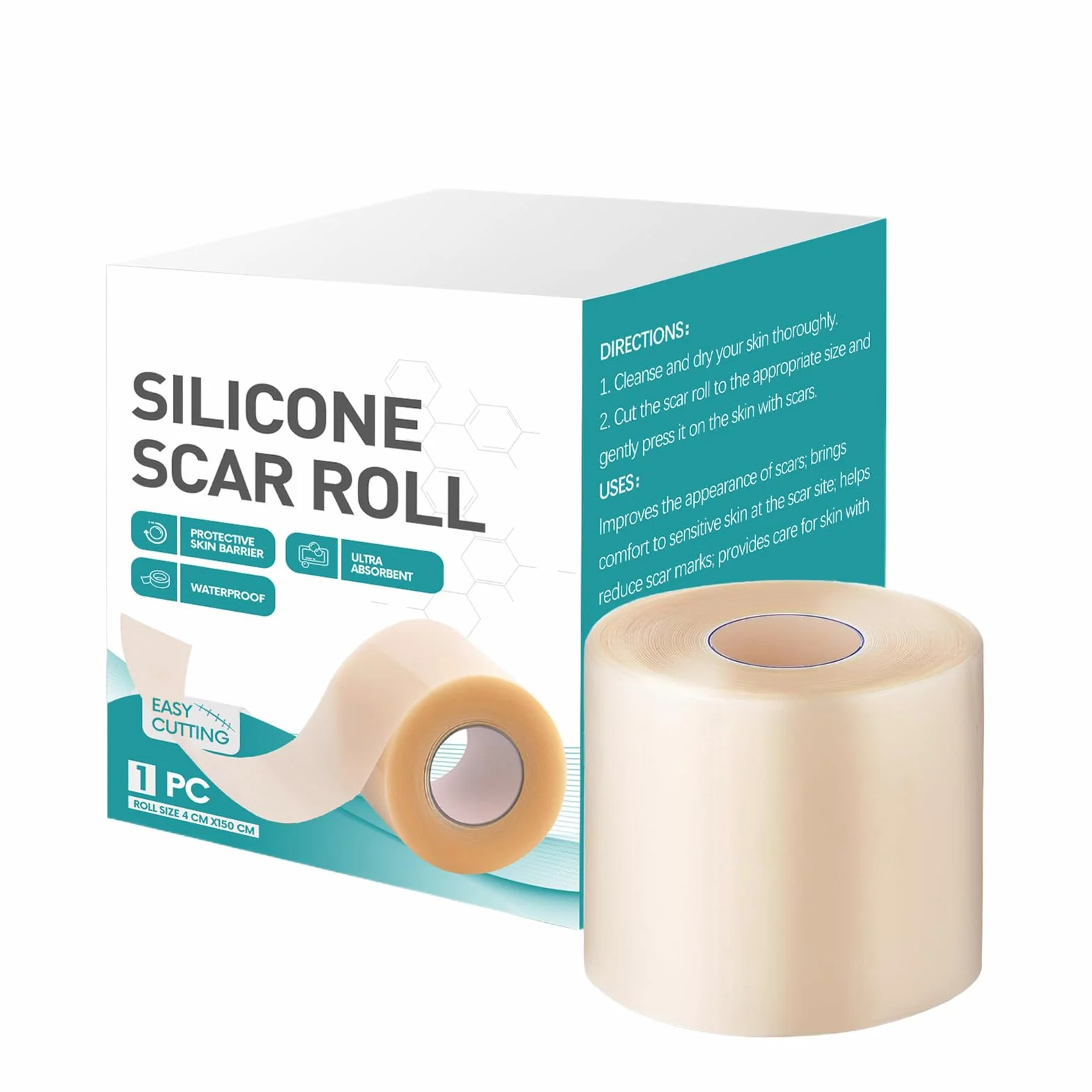 Fogli di cicatrici in silicone per viso, nastro guarigione ustioni, strisce riparazione veloce