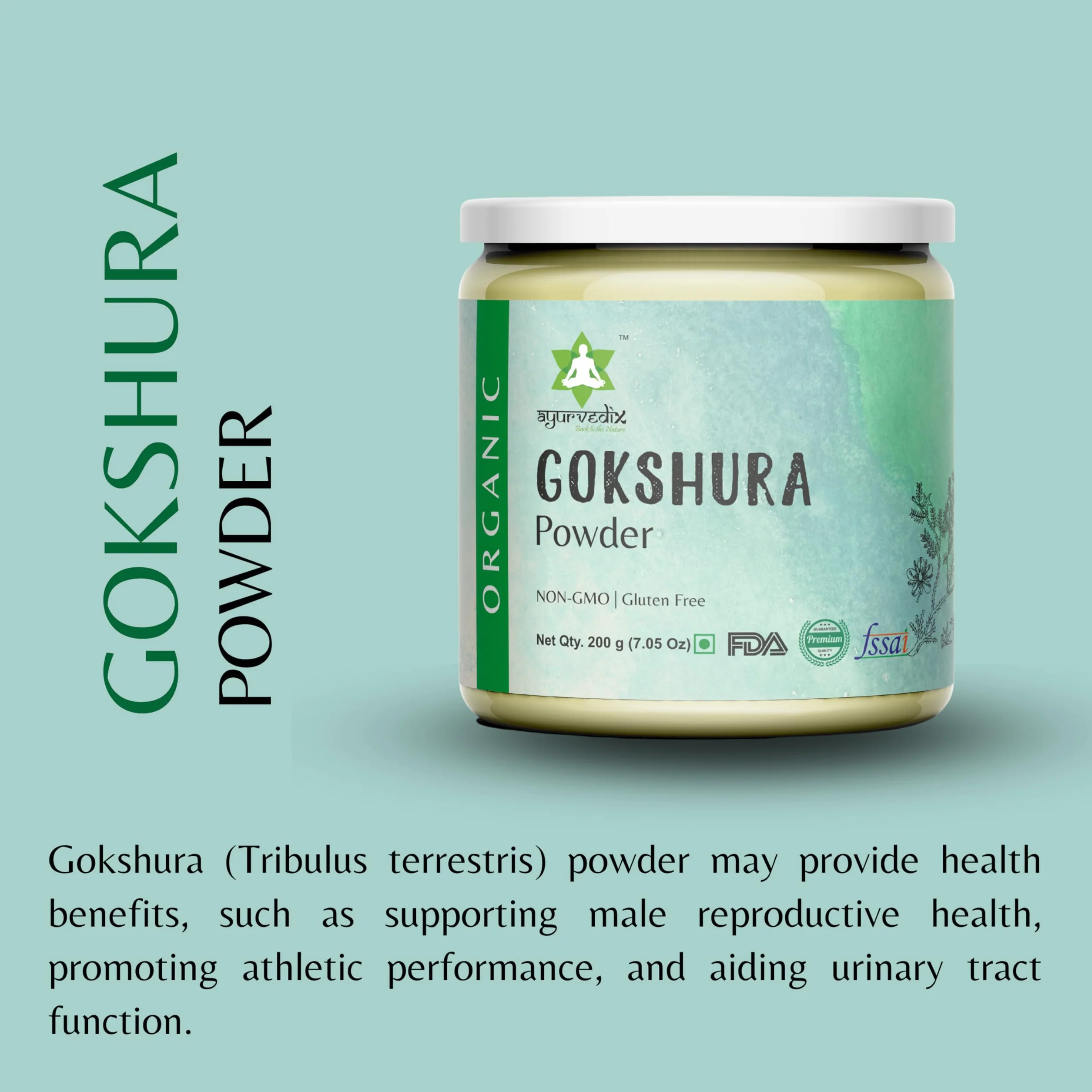 Polvere organica di Gokshura Tribulus Terrestris 200 g