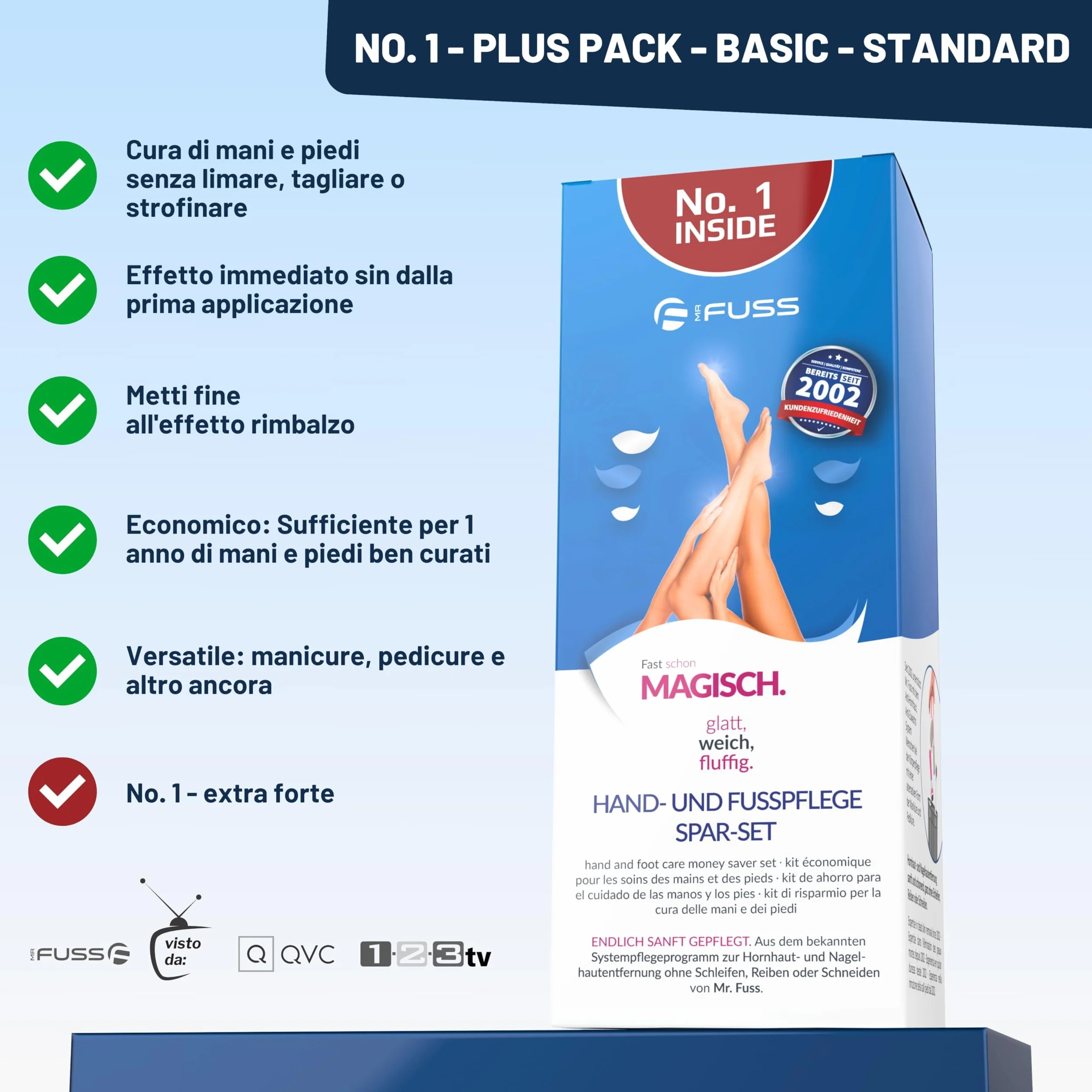 Mr. Fuss No. 1 Soluzione, Kit Callifugo Per Piedi, 3 Parti, Liquido Cheratolitico Extra Forte