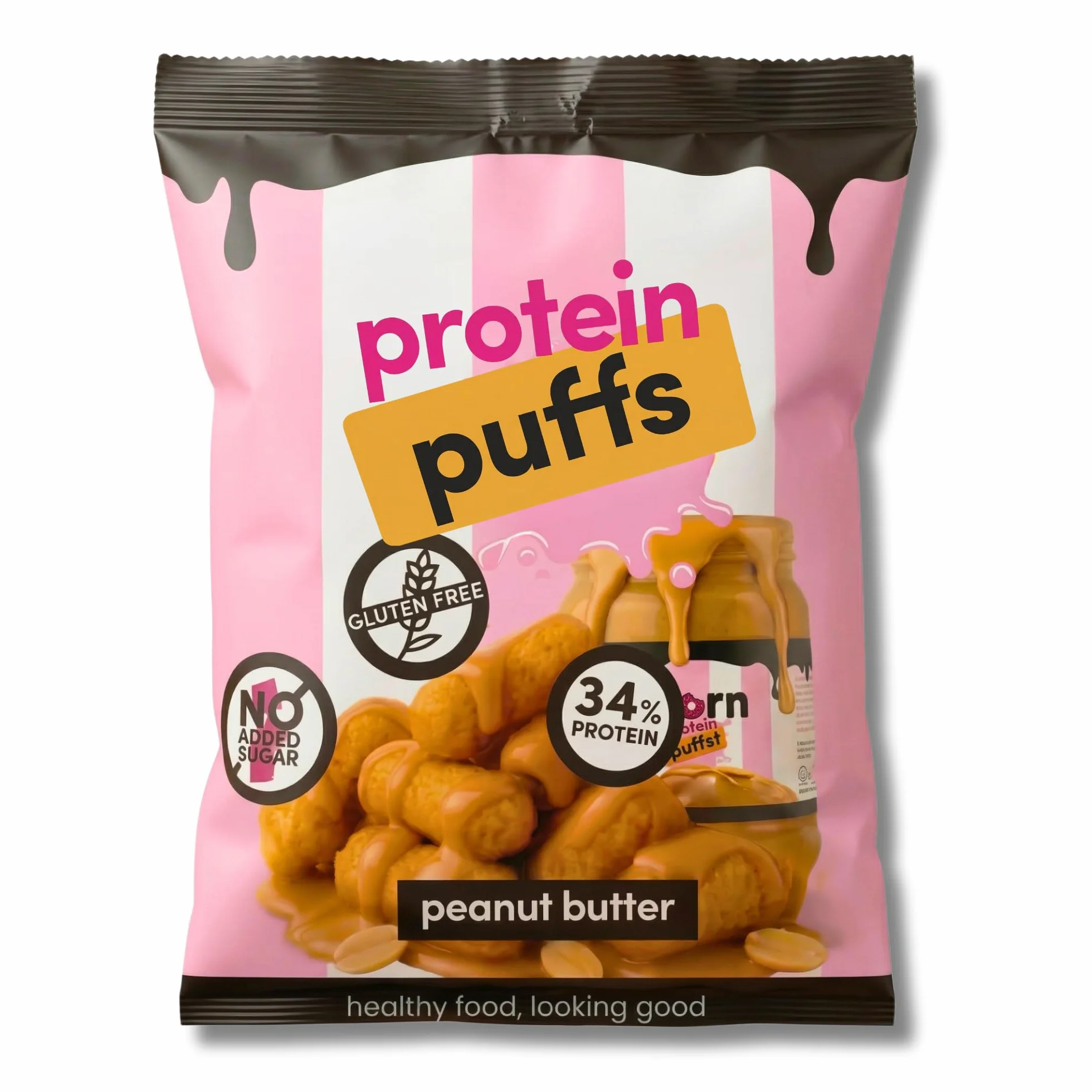 Protein Snack - Golose Patatine Proteiche con 34% di Proteine, Patatine Senza Glutine, Senza Zuccheri Aggiunti e Olio di Palma, Gusto Burro di Arachidi, Ideale per Spuntino Fit, Vegan, 6x50g