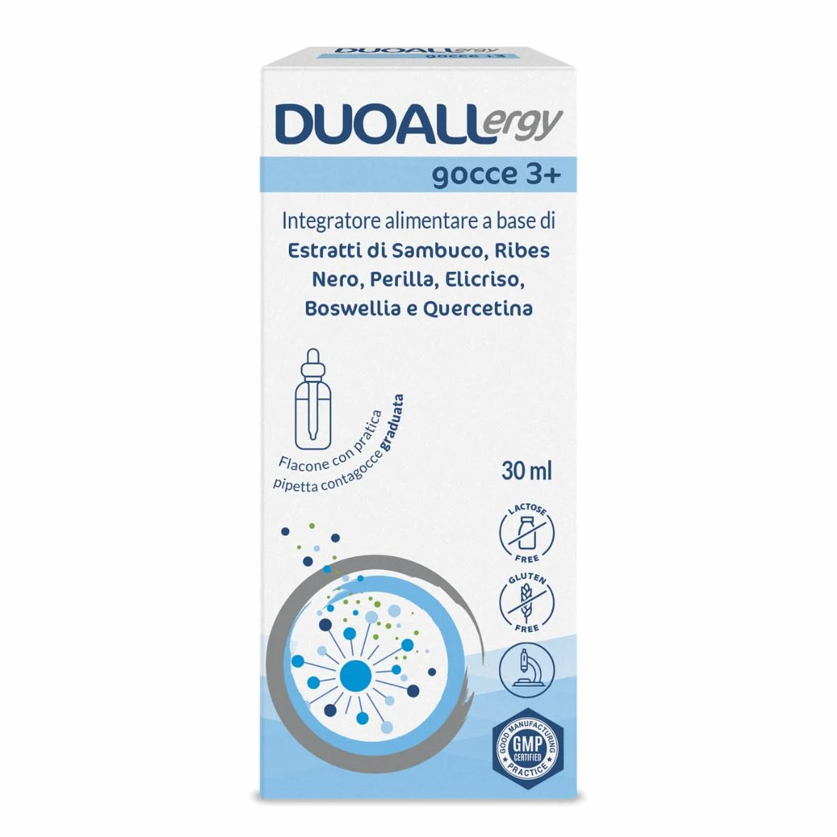 GPP | DUOALLERGY® GOCCE 3+, Integratore Alimentare Bambini 3+, Sambuco, Ribes Nero, Perilla, Elicriso, Boswellia, Quercetina, Supporta la Prevenzione e il Trattamento delle Allergie-Flacone 30ml