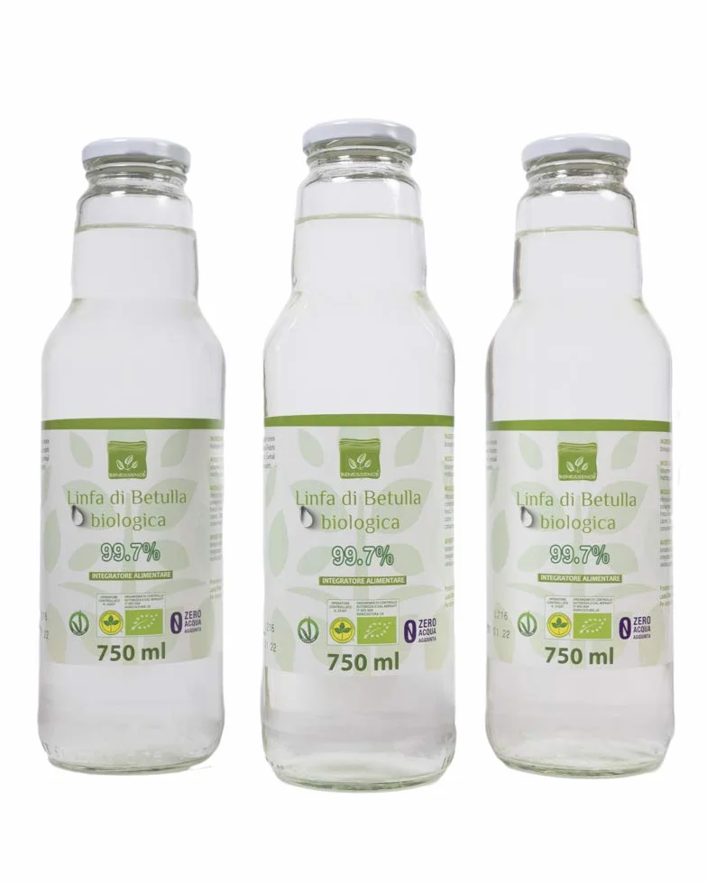 Benessence Linfa di Betulla Biologica 750ml 3 bottiglie Detox Drenante