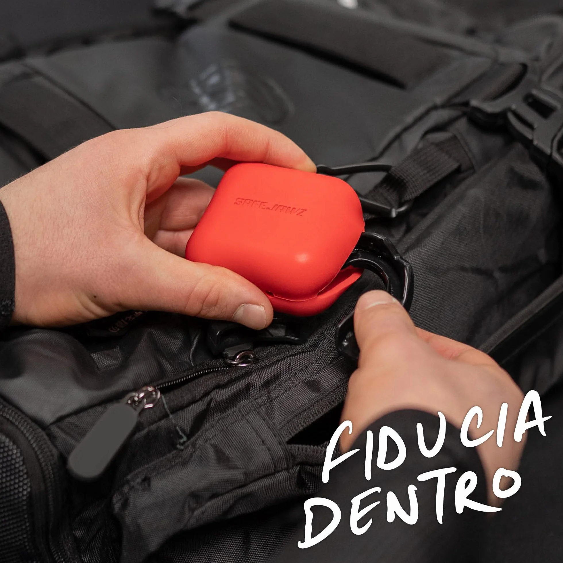 Custodia per paradenti SAFEJAWZ Premium silicone resistente flessibile Rosso