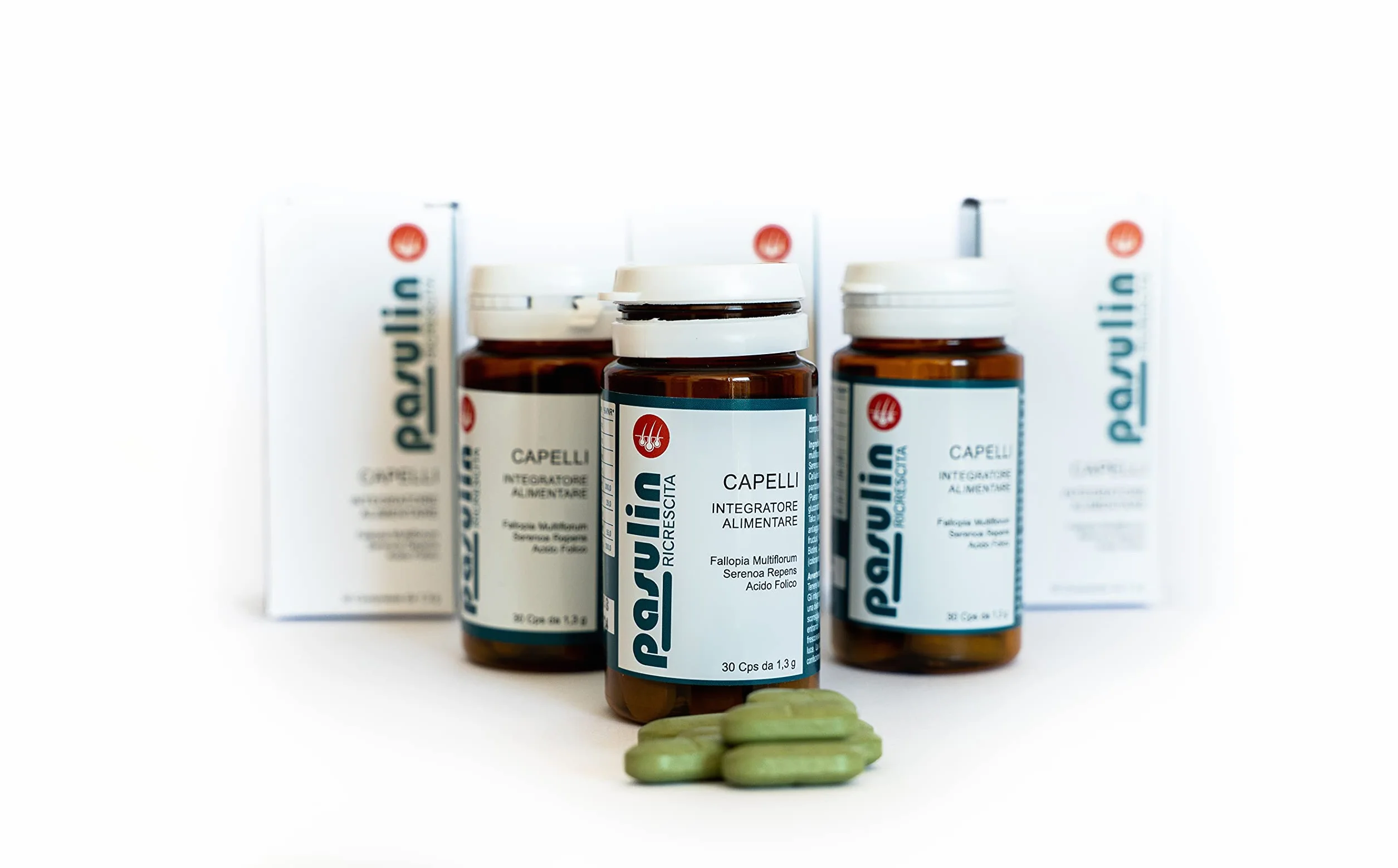 Pasulin Integratore Anticaduta Naturale per Capelli Uomo con Serenoa Repens e Biotina, 30 Compresse