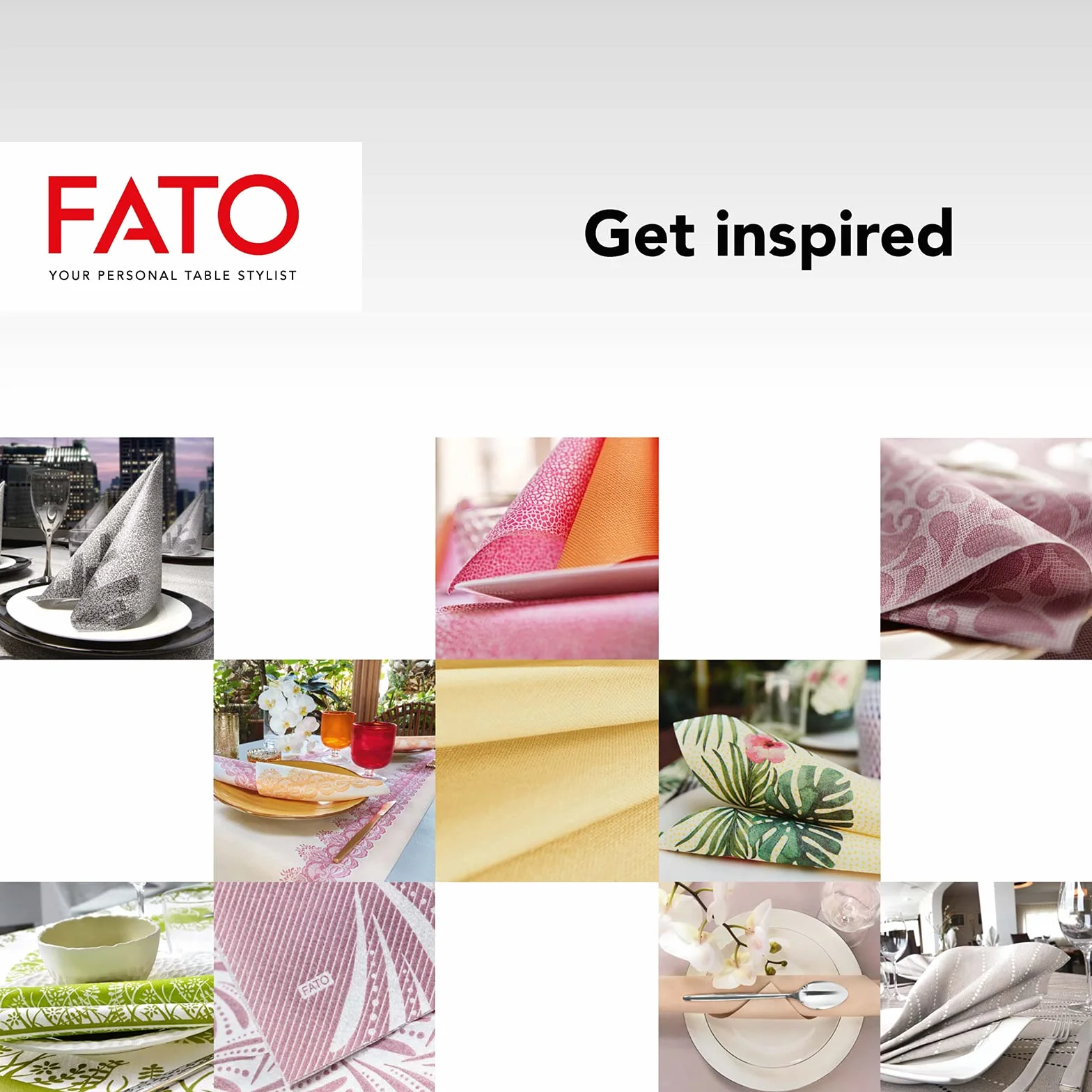 Fato, Tovaglioli in Carta a secco, Airlaid, Effetto Tessuto, Confezione da 100 tovaglioli, Formato 40x40 piegato in 4, Decoro Boulevard