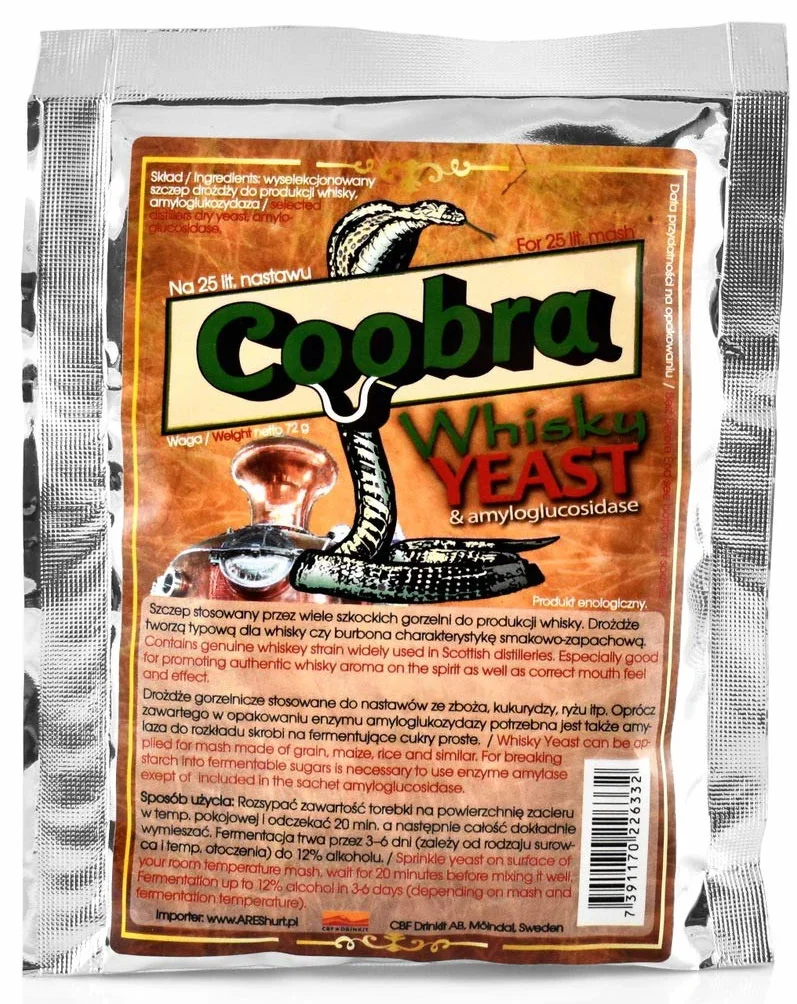 Lievito per Whisky & Amyloglucosidase 72g - Lievito Rapido Turbo Lievito per Vodka