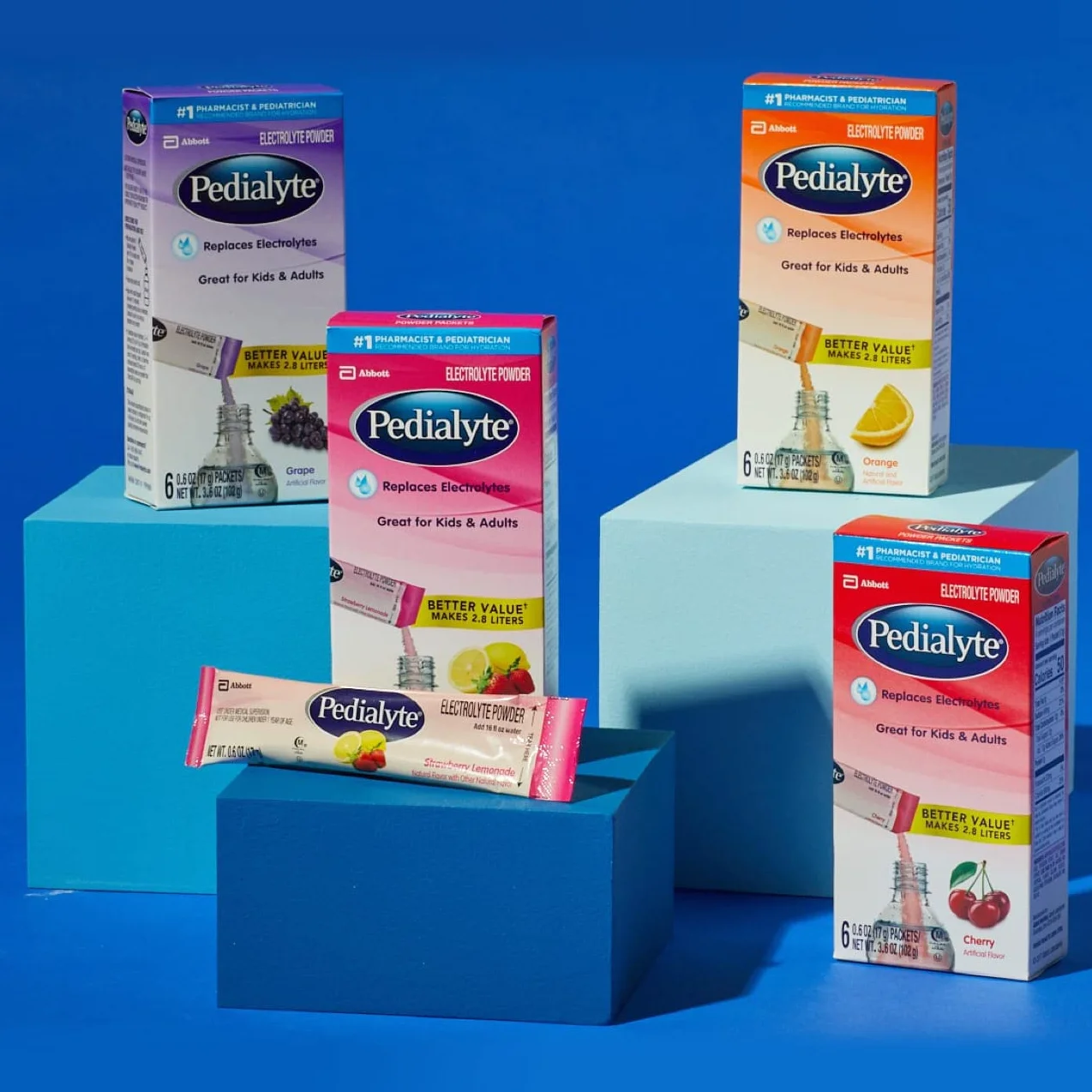 Pedialyte Large Powder Packs Orange 6 oz 6 Count