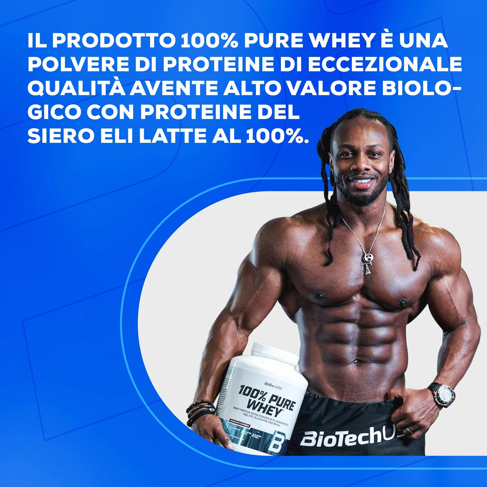 BioTechUSA 100% Pure Whey Proteine del siero di latte con bromelina, senza zuccheri, 1 kg, Cioccolato