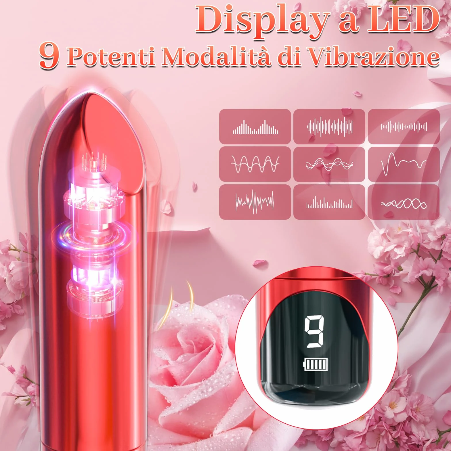 Vibratoreper Donna Piccolo Sex Toys - Vibratore Donna con 9 Modalità di Vibrazione Vibratoreper Donna Clotoride Sex Toy Vibratori Donna Squirting Vibratoreper Donna Professionale Toys Donna Clotoride