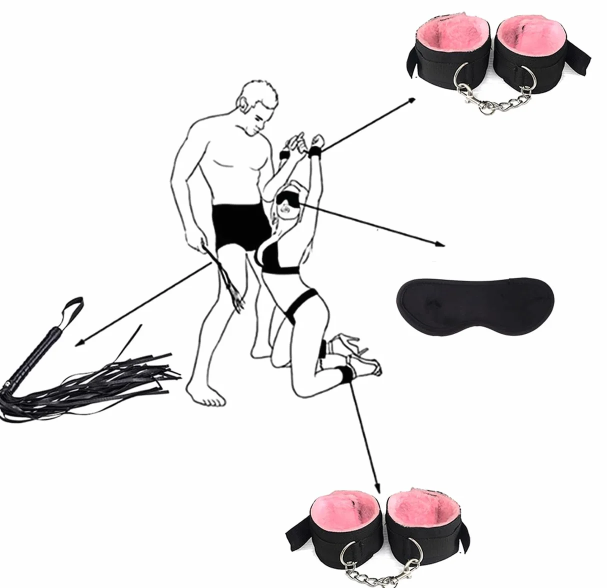 𝙨𝙚𝙭 𝙗𝙤𝙣𝙙𝙖𝙜𝙚 Set da Yoga in Nylon Rosa da 10 Pezzi in Una varietà di Stili, Regali A Sorpresa per Le Feste