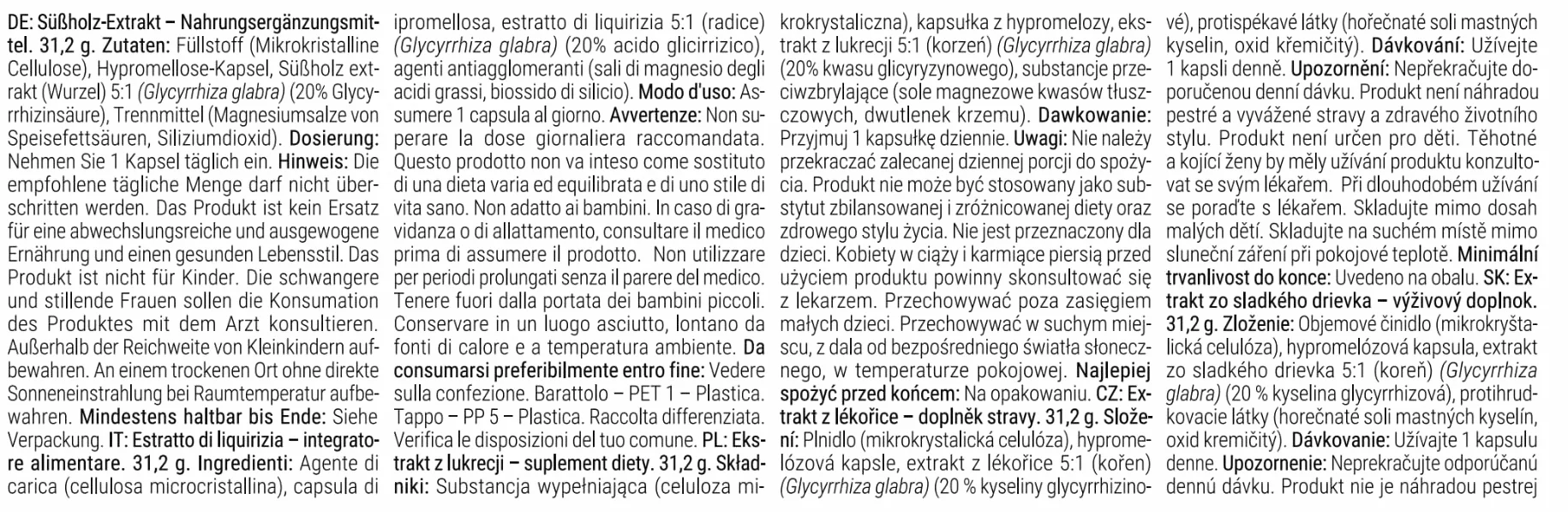 GymBeam Estratto di Liquirizia Standardizzato 5:1 84 mg Acido Glicirrizico per Dose 60 cps