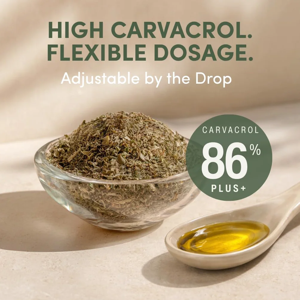 Olio di origano greco selvatico Integratore 86-90% Carvacrolo Biologico Vegano Senza Glutine 30 ml