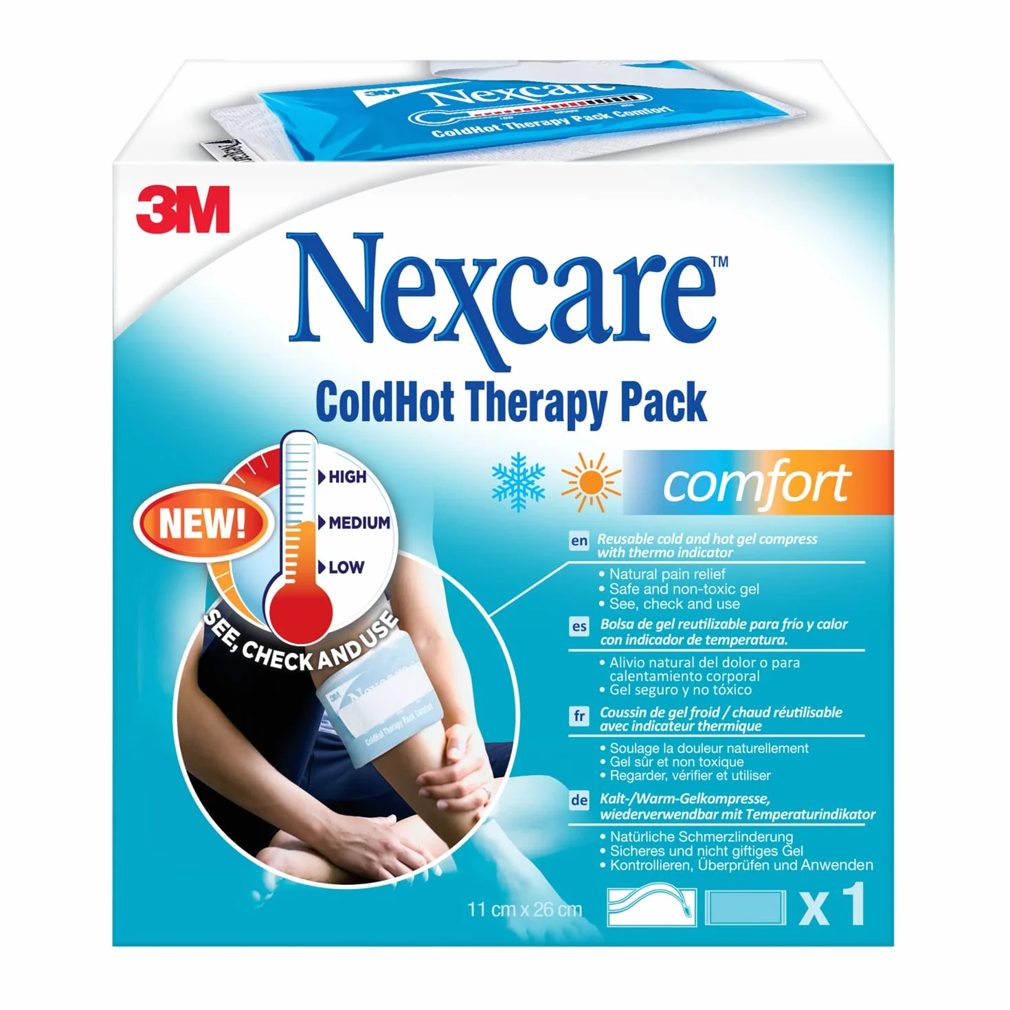 Nexcare ColdHot Borsa Ghiaccio Gel Caldo Freddo 26 x 11 cm per Dolori Muscolari