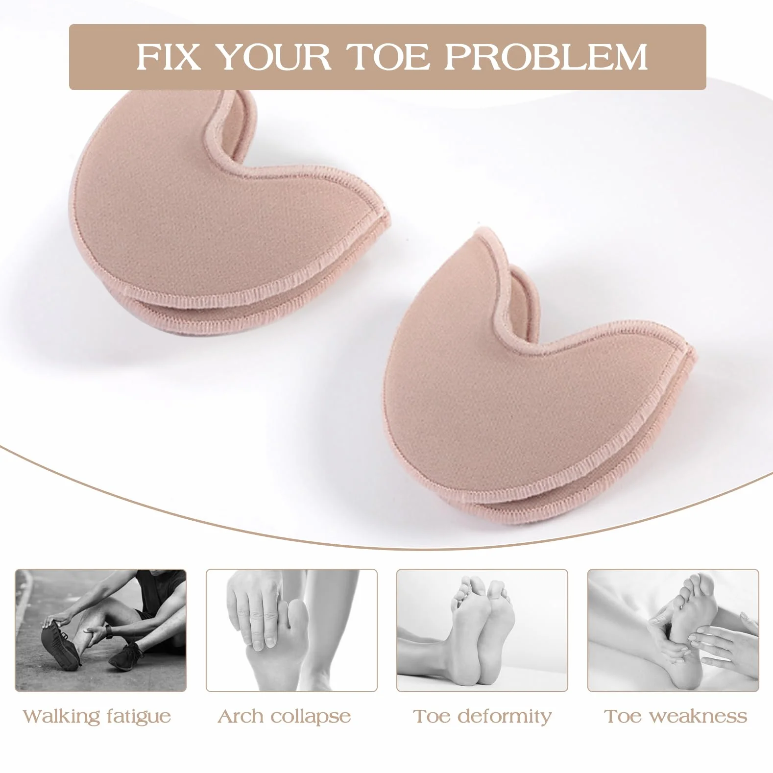 2 Paia Proteggi Dita Piedi,Cuscinetti per Dita dei Piedi per Scarpe da Punta,Copri Punta in Tessuto per Scarpe,Cuscinetti Morbidi per Donne e Ragazze