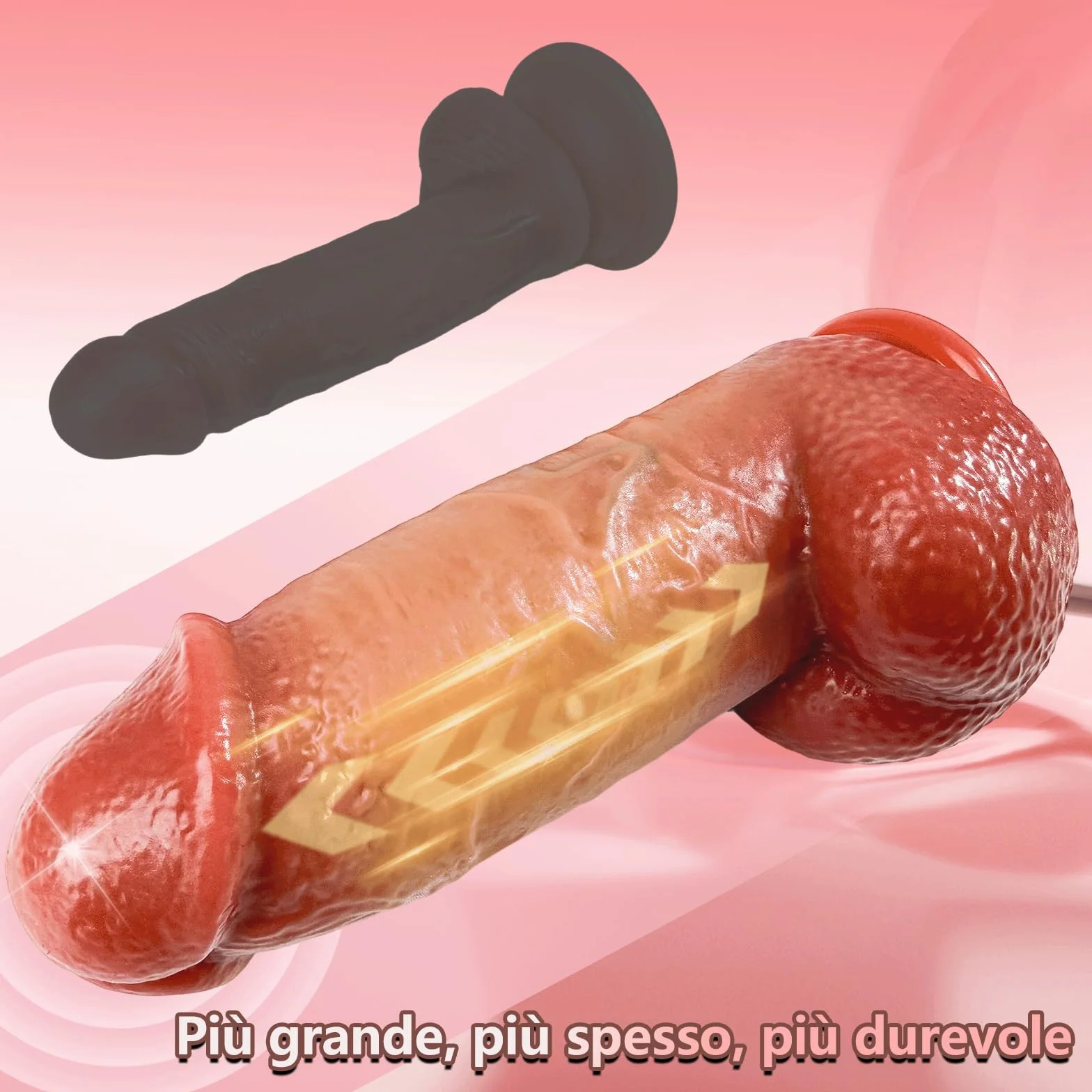 Dildo Vibratoreper Donna Vibratore Anale Pene Realistico XXL Grosso da 5,8 cm di Diametro Dildo Realistico con 5 Spinte 10 Vibrazione e Modalità di Riscaldamento Telecomando Vibratoreper Donna Grandi