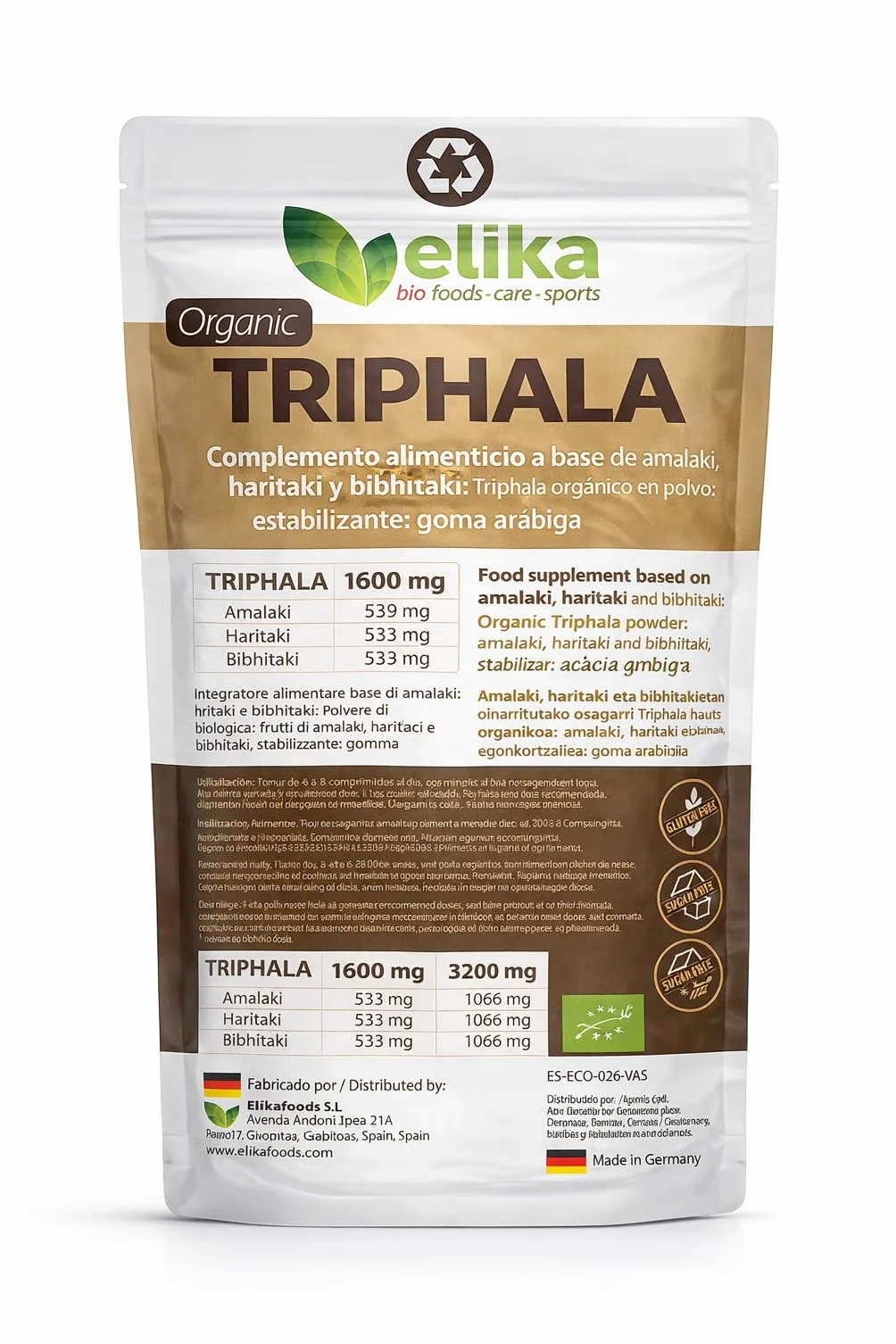 Triphala Elikafoods BIOLOGICA.240 compresse!!! Lassativo naturale aiuta contro la stitichezza. Lassativo naturale combatte la stitichezza. Compresse naturali costipazione, transito intestinale -