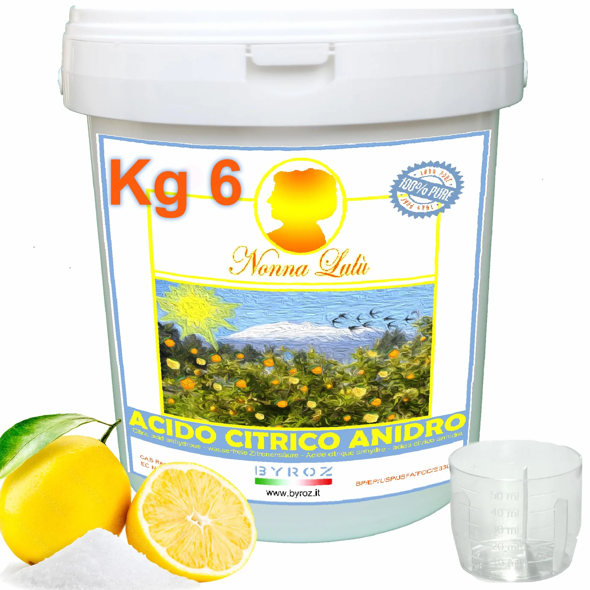Acido Citrico Biologico 6 Kg Anticalcare Lavatrice Brillantante