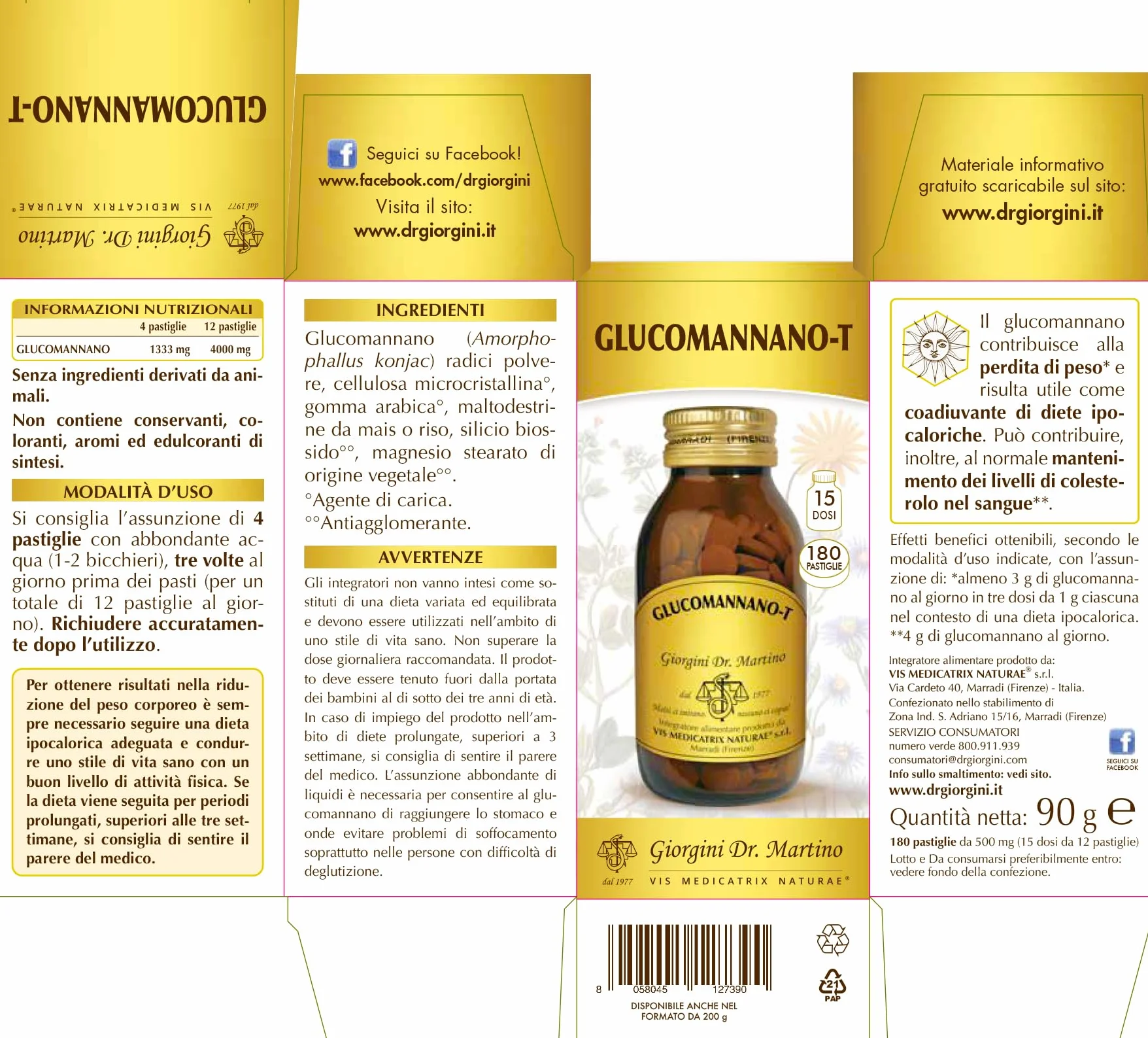 GLUCOMANNANO Pastiglie 90 g