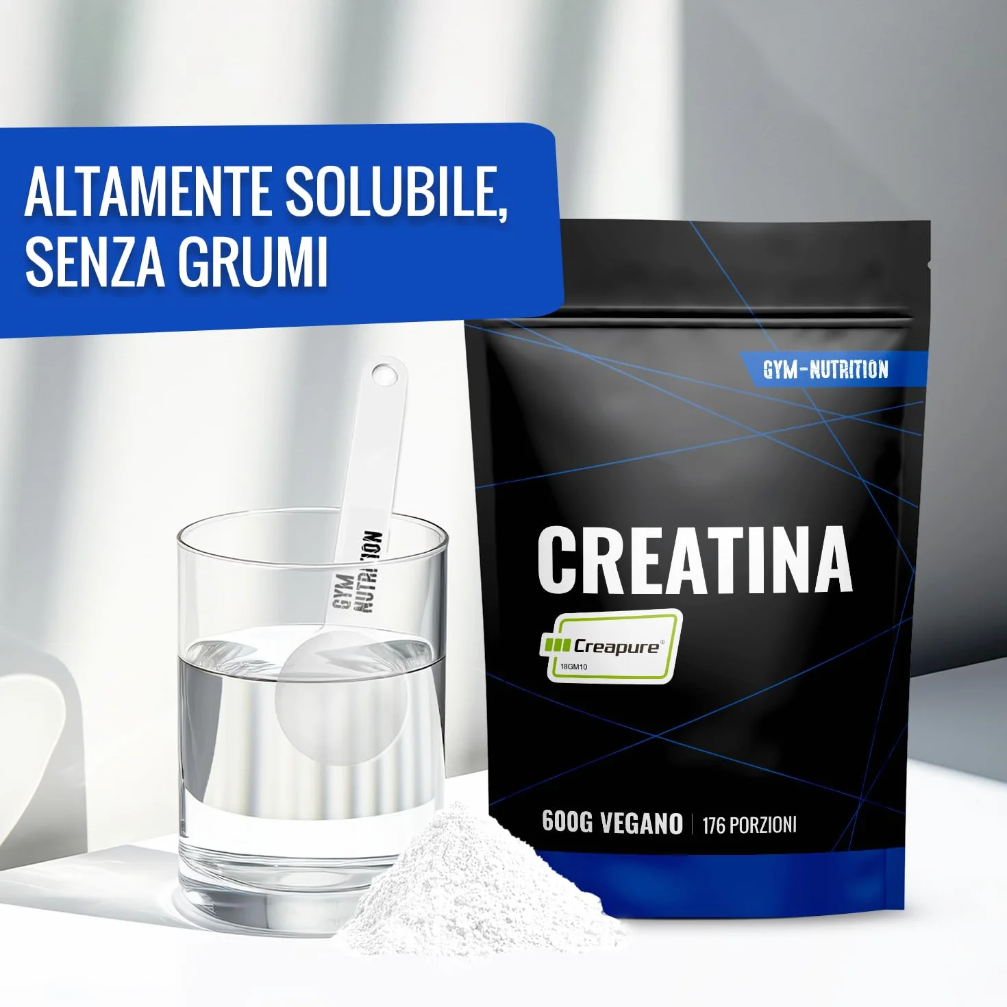 Creatina Creapure® in Polvere – 600 g – 176 Porzioni – Creatina Monoidrata Creapure – Vegana – Prodotta in Germania – Creatine Monohydrate