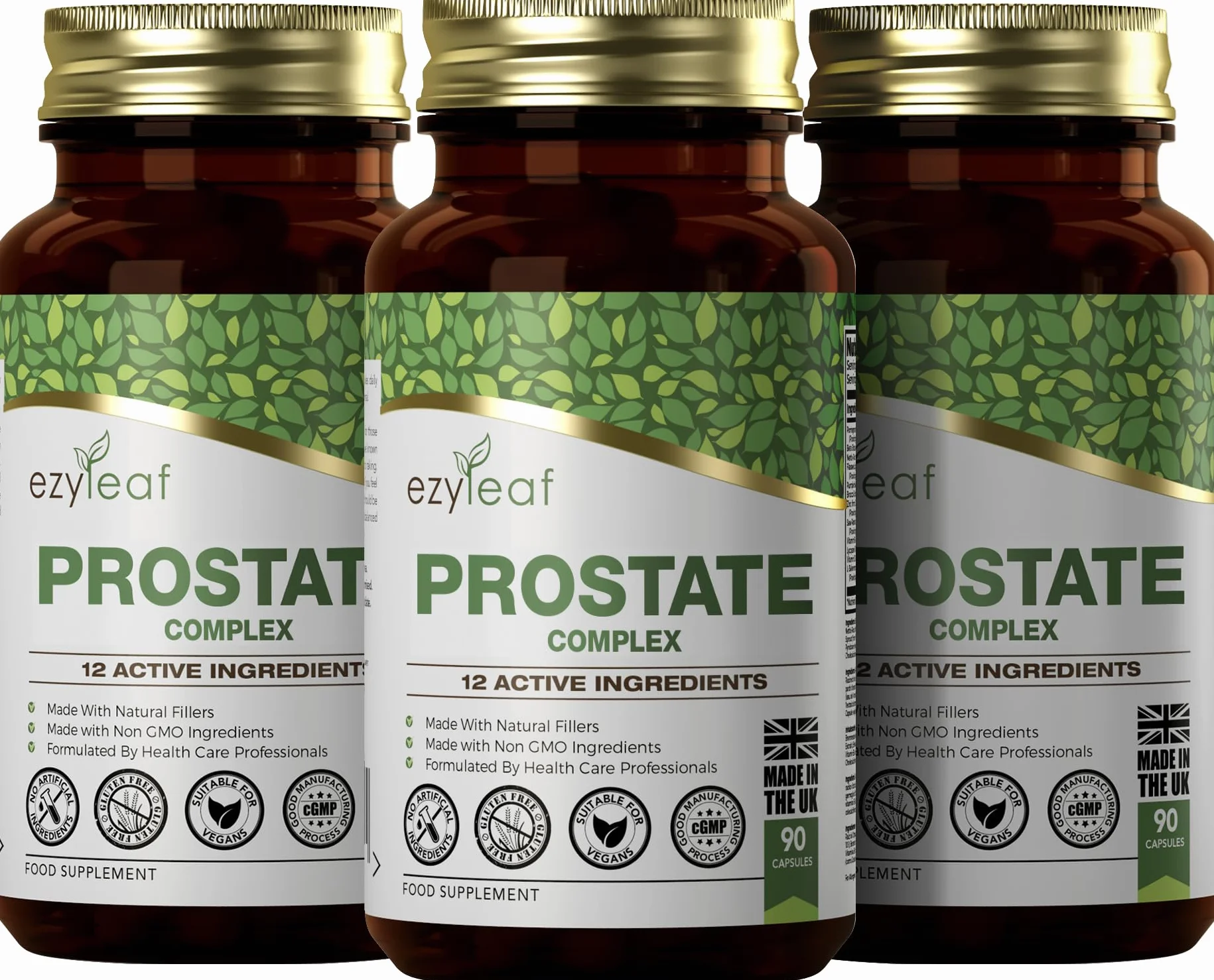 Ezyleaf Prostata Formula Integratori Prostata Alta Potenza per Uomini 90 Capsule Ortica Beta Sitosterolo Zinco Semi di Zucca Boswellia Serrata