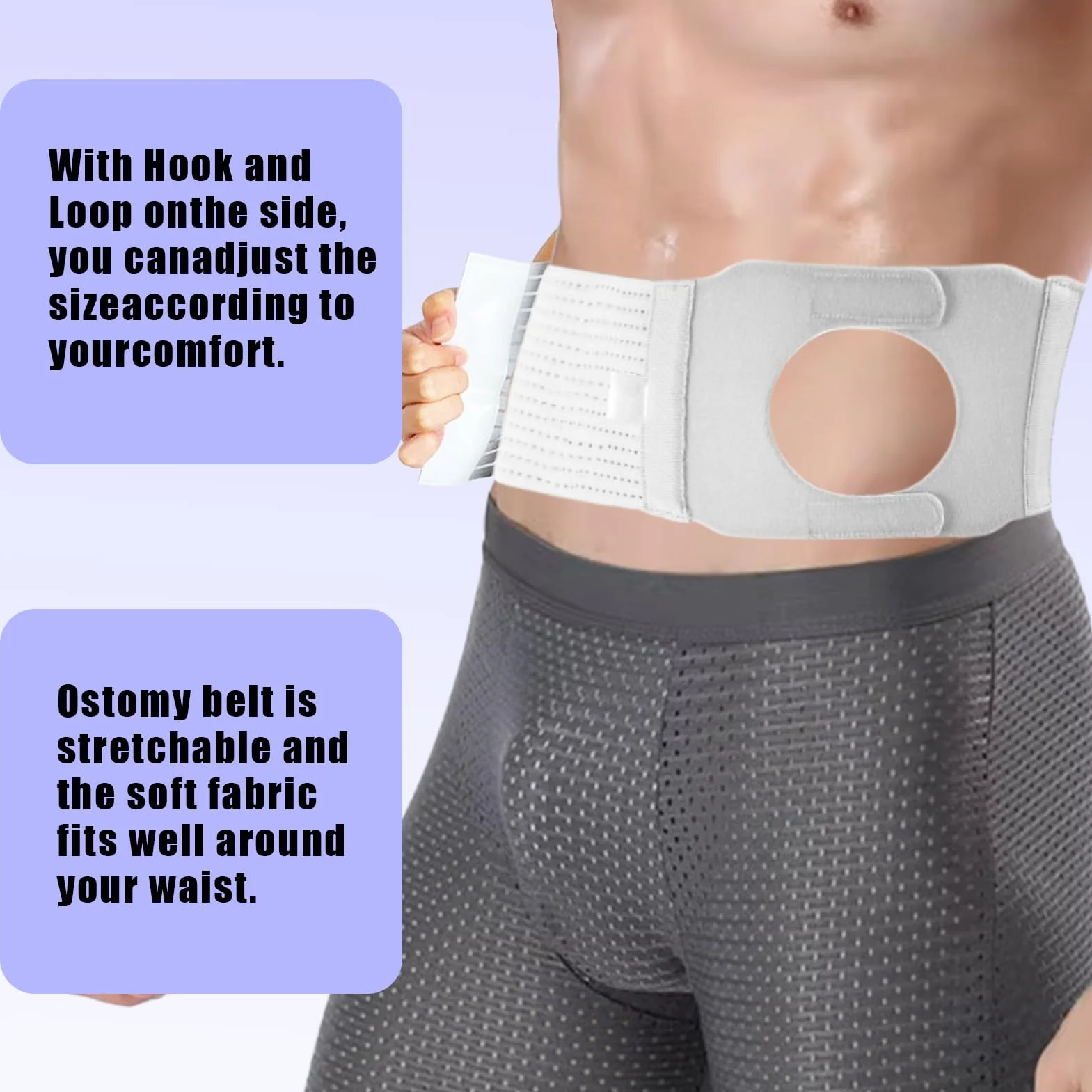 Cintura Stoma, cintura di supporto per stomia regolabile, cintura universale per colostomia e ileostomia, Cintura Per Colostomia, sacca per ileostomia, Forniture Per Stomia (XL)