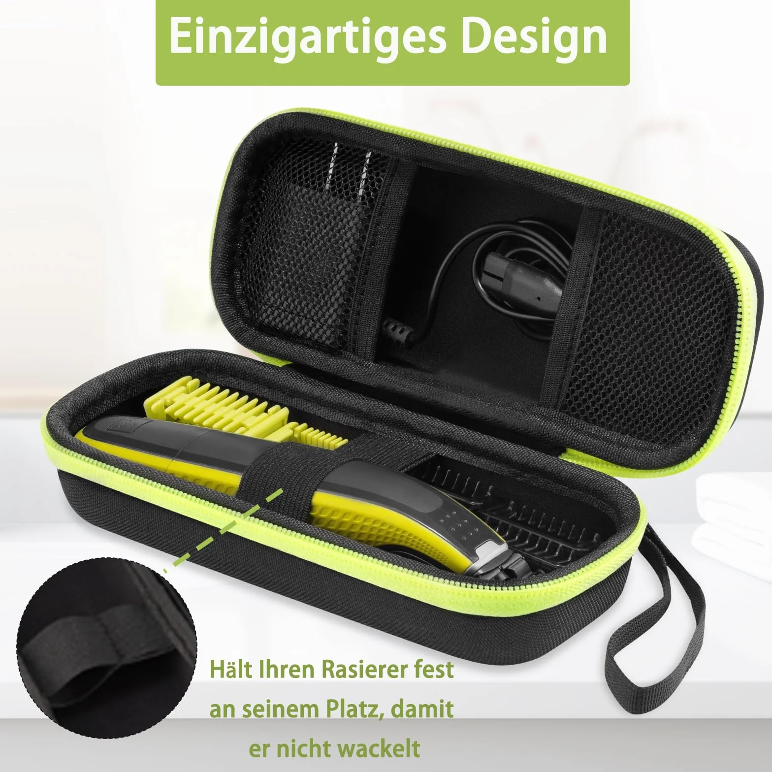 Guscio rigido da viaggio per Norelco Uomo Hybrid Trimmer e Rasoio Verde