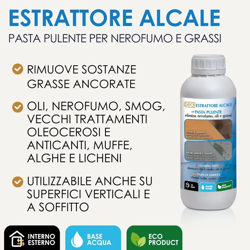 GEAL ESTRATTORE ALCALE - Pulitore in pasta 500 ml per pavimenti in Cotto e Pietra