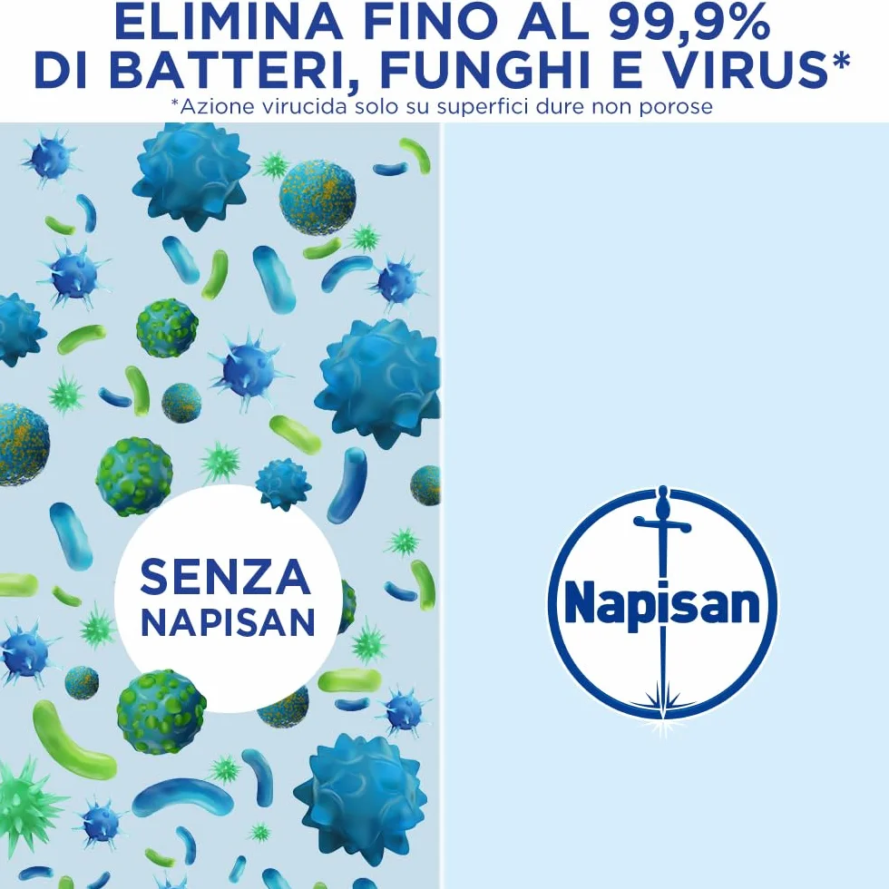 Napisan Spray Disinfettante Milleusi, 6x400ml per Tessuti e Superfici, Fragranza Primavera