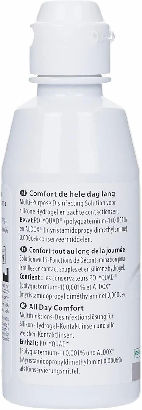 Opti-Free PureMoist - Soluzione di manutenzione per lenti, confezione da viaggio, 1 x 90 ml