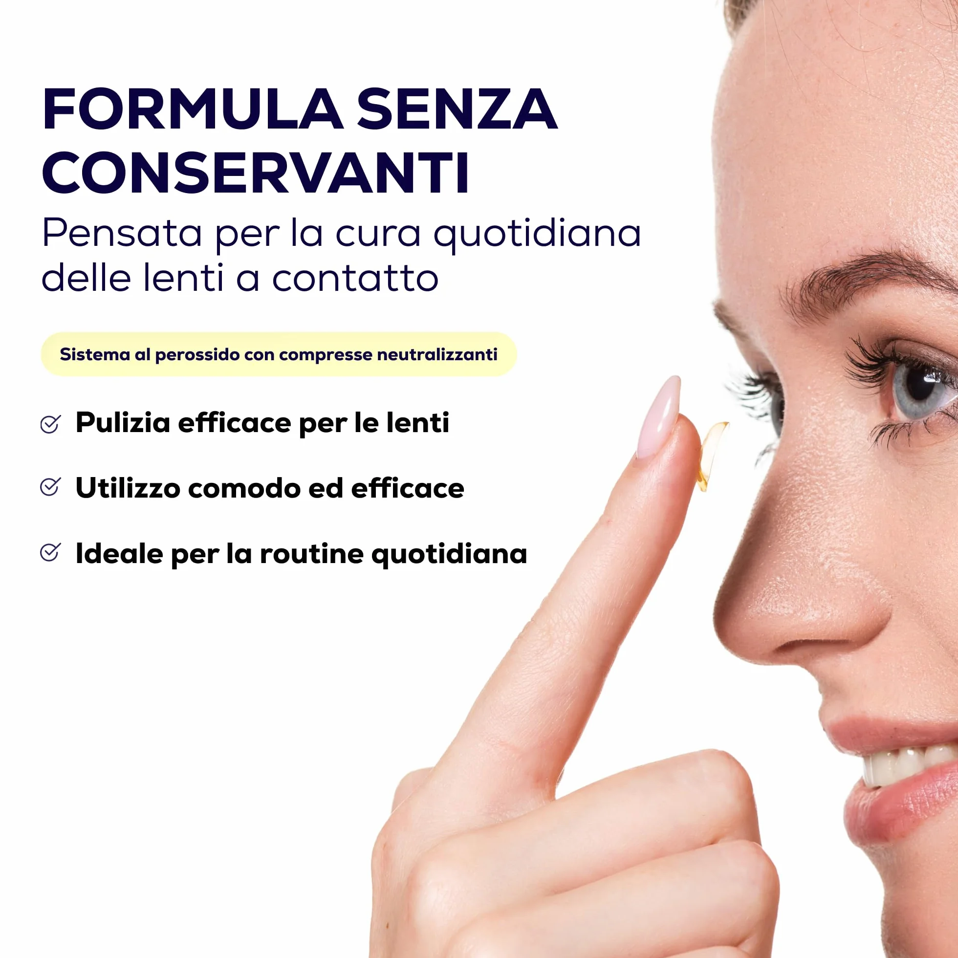 Soluzione al Perossido per Lenti a Contatto con Compresse Neutralizzanti e Portalenti Specializzato per Pulizia Profonda e Disinfezione, 2 x 350 ml
