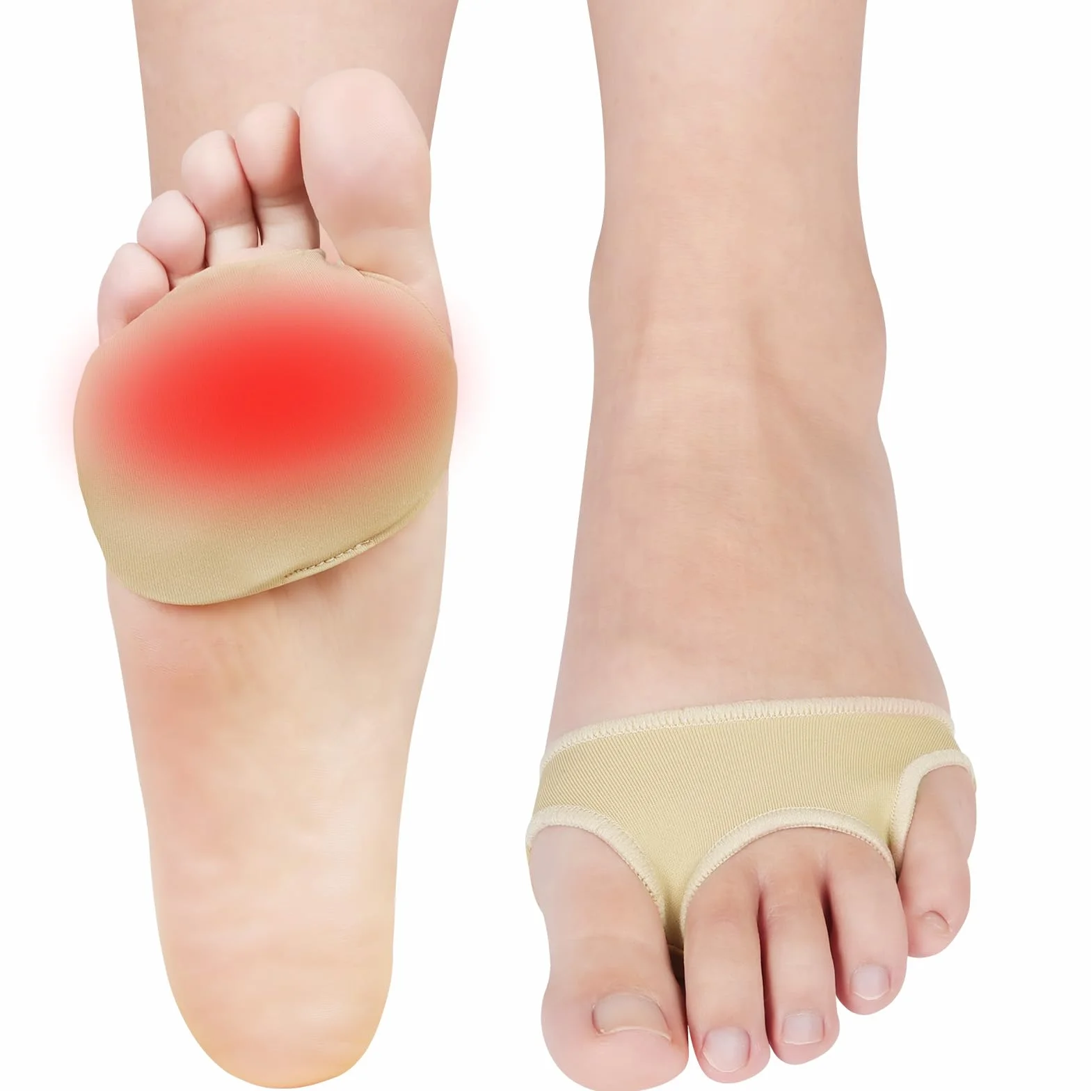 Cuscinetti Metatarsali Donna Uomo 2pcs Gel Silicone Imbottiture Avampiede Metatarsalgia Neuroma Morton