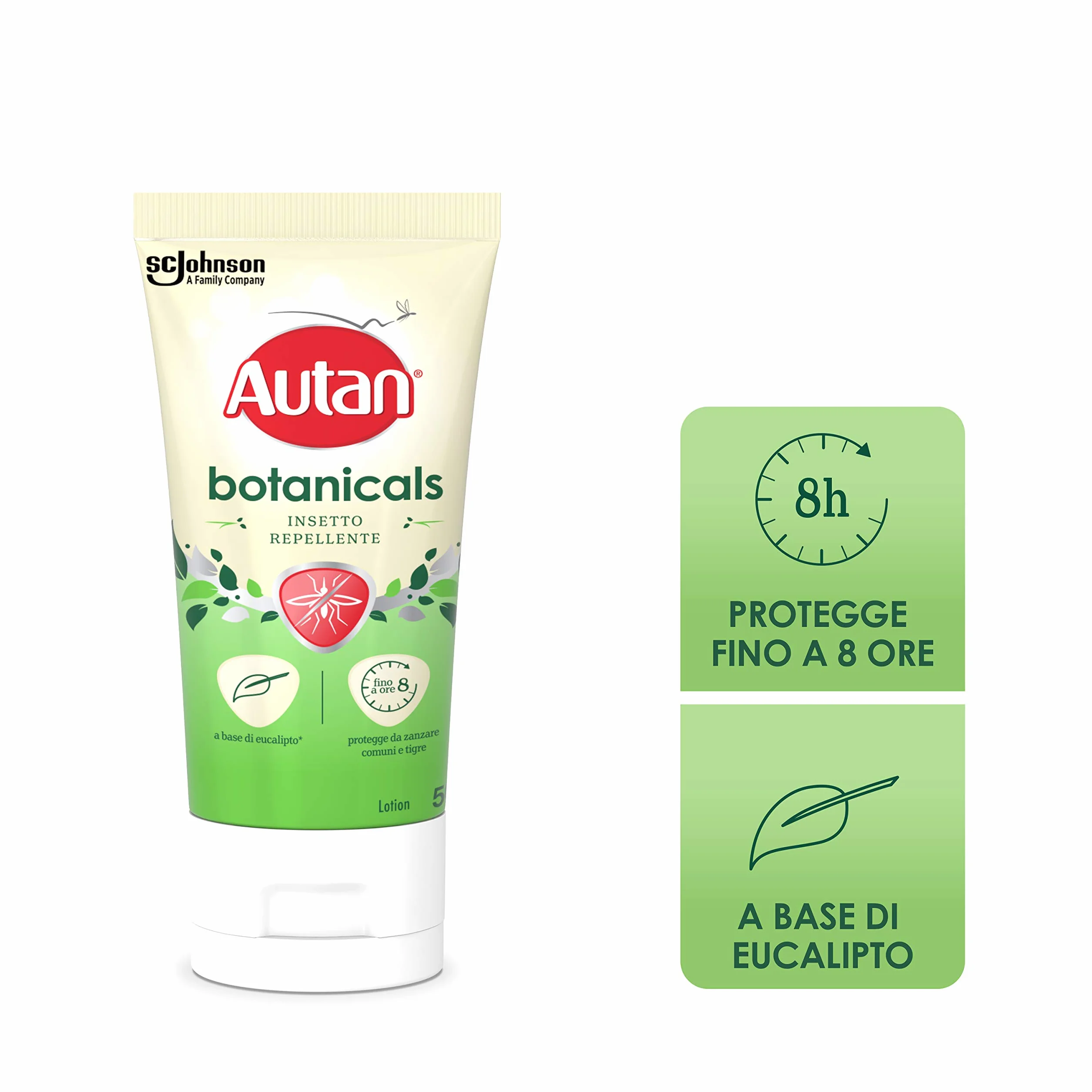 Autan Botanicals Lotion Repellente Insetti Antizanzare Olio di Eucalipto 50 ml