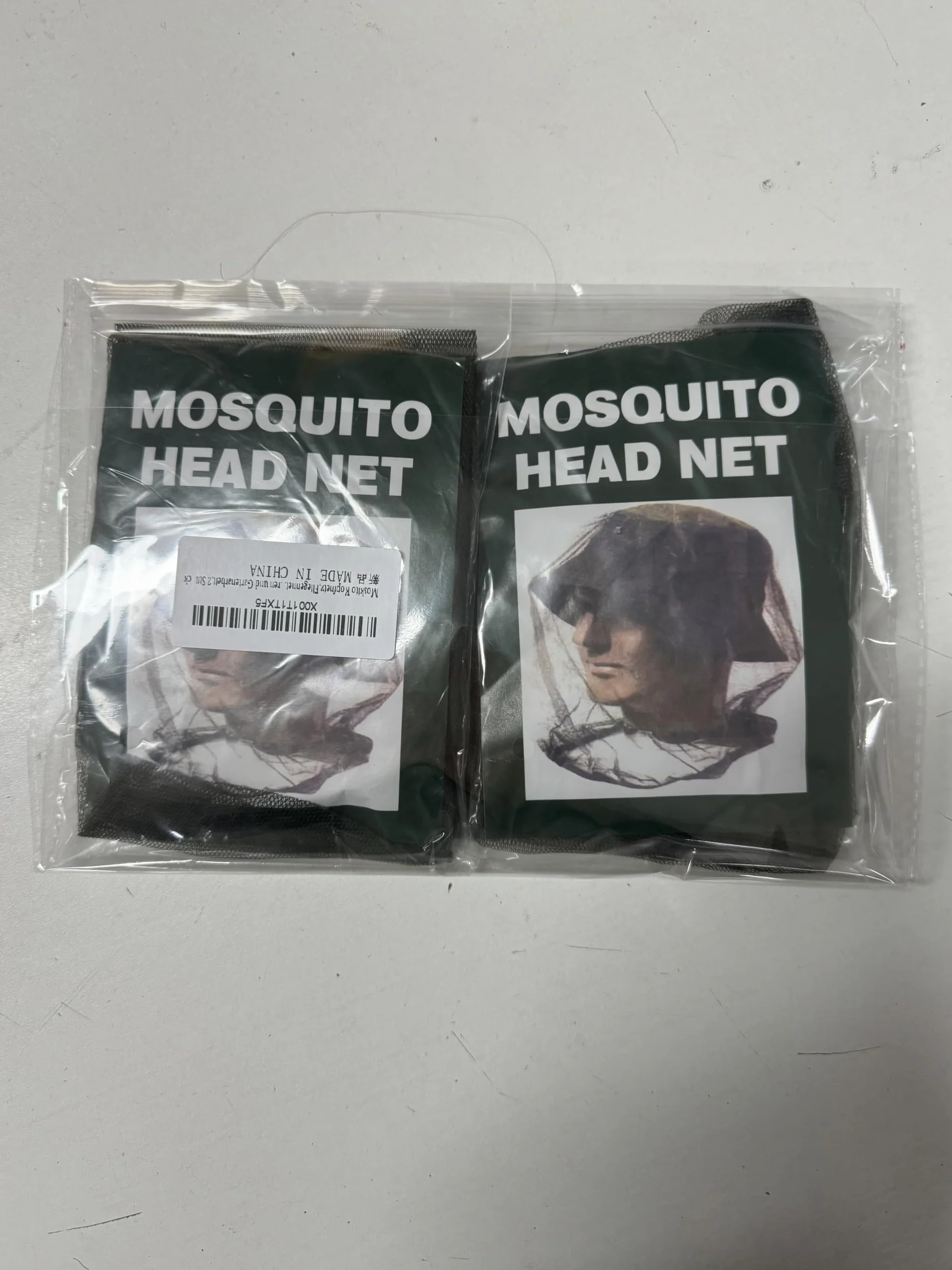 Anti-Zanzara Cappello Protezione Viso Rete Insetti Testa Pesca Campeggio 2 Pezzi