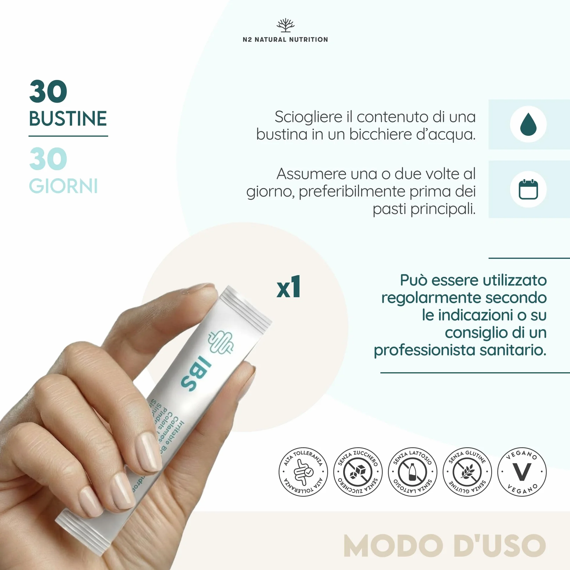 N2 Natural Nutrition Colon 30 Giorni Regolarità Intestinale Gonfiore Dolore Addominale Stitichezza Vegan Senza Glutine