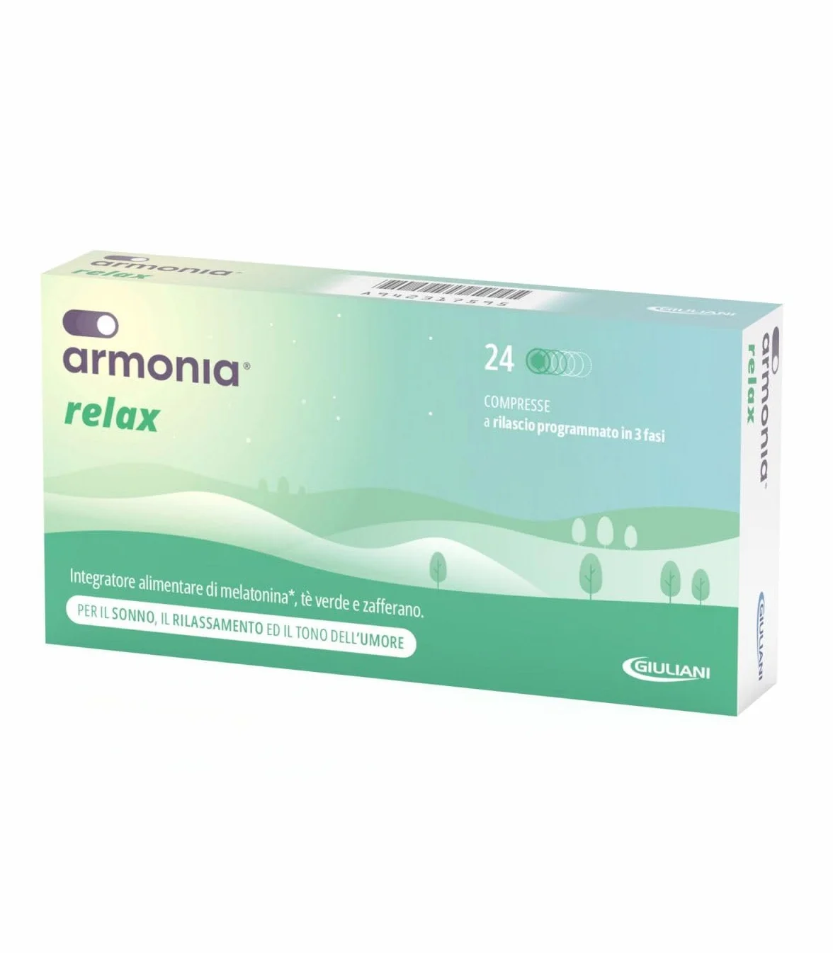 NATHURA Armonia Relax Integratore Alimentare con Melatonina ed Estratti di Origine Naturale - 24 Compresse a Rilascio Programmato
