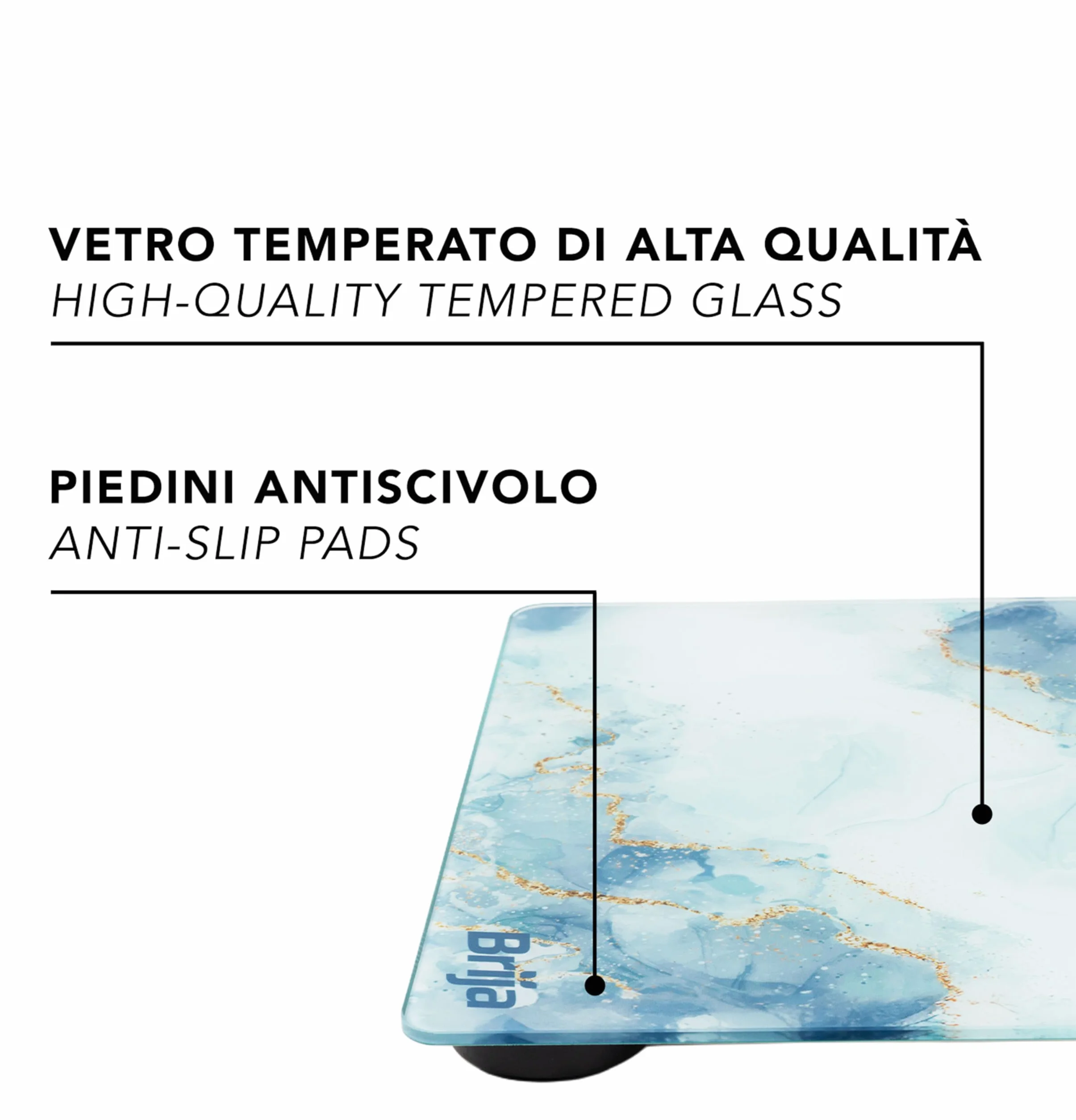 IPEA Bilancia Pesapersone Digitale Ultra Sottile Tecnologia STEP ON Massima Precisione Peso Effetto Marmo Vetro Temperato Display 0,1 KG Max 180Kg