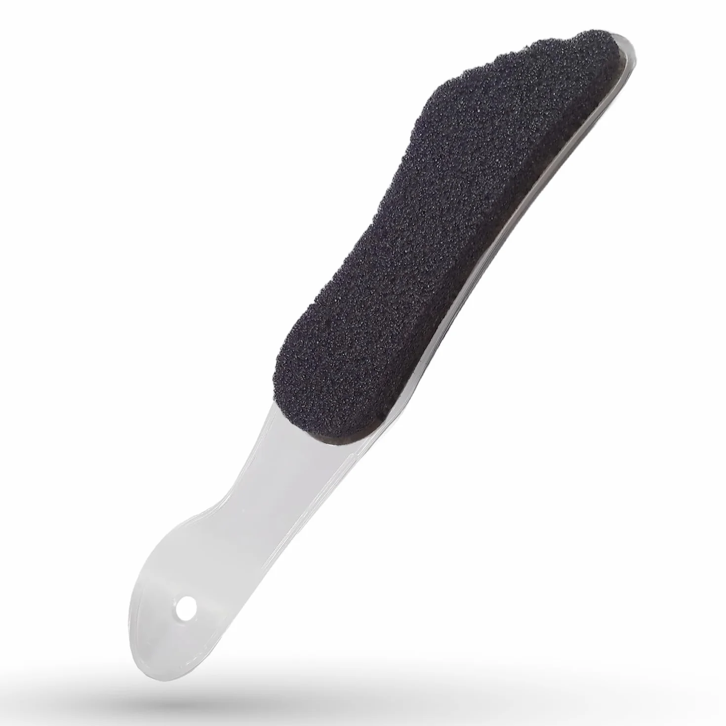 LaRosa PUMICE SPA Lima per Piedi – Manico Trasparente a Forma di Piede con Pietra Pomice Nera & Superficie Abrasiva
