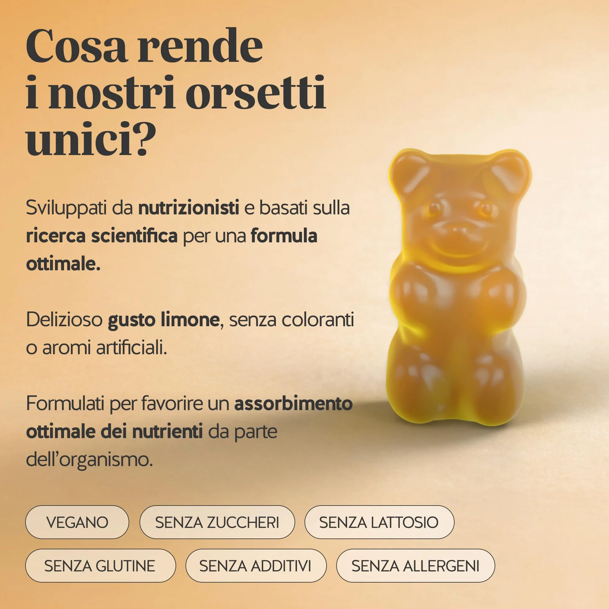 Vitamina D3 K2 - Hey Sunshine – Caramelle gommose con Vitamina D3 25 µg (1000 UI) e K2 – Funzione normale del sistema immunitario – 30 pezzi (1 mese) – Senza zucchero, Vegane – Bears with Benefits